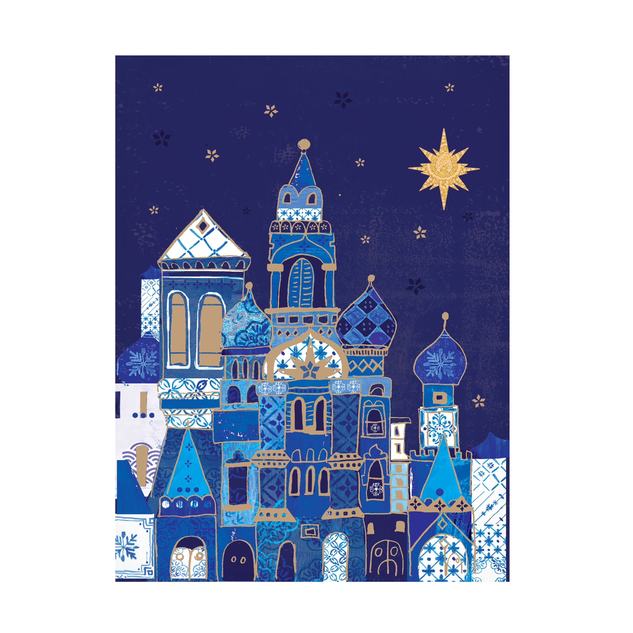 Canvas Wall Art - Paper Dove Co Ltd 'Blue Pattern Beth' Wall Art for Living Room, Bedroom, or Office Décor by Trademark Fine Art - 35 x 47 Inches