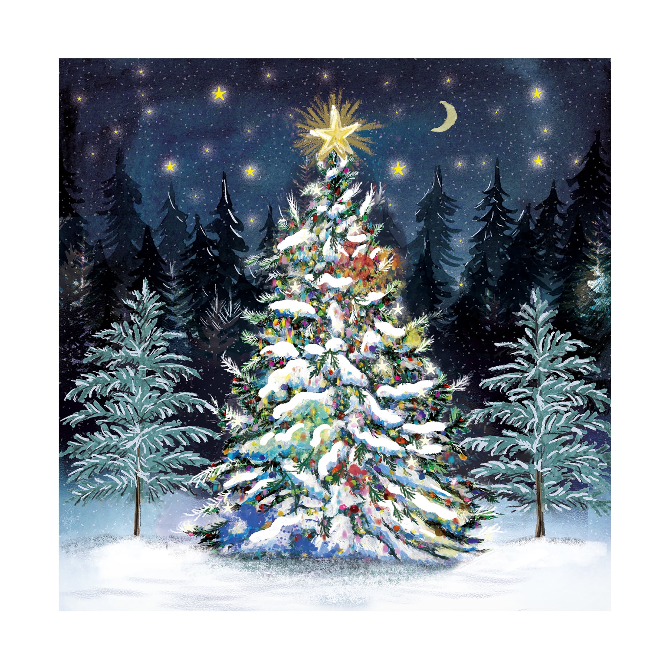 Canvas Wall Art - Paper Dove Co Ltd 'Forest Tree' Wall Art for Living Room, Bedroom, or Office Décor by Trademark Fine Art - 18 x 18 Inches