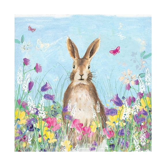 Canvas Wall Art - Paper Dove Co Ltd 'Meadow Hare' Wall Art for Living Room, Bedroom, or Office Décor by Trademark Fine Art - 18 x 18 Inches