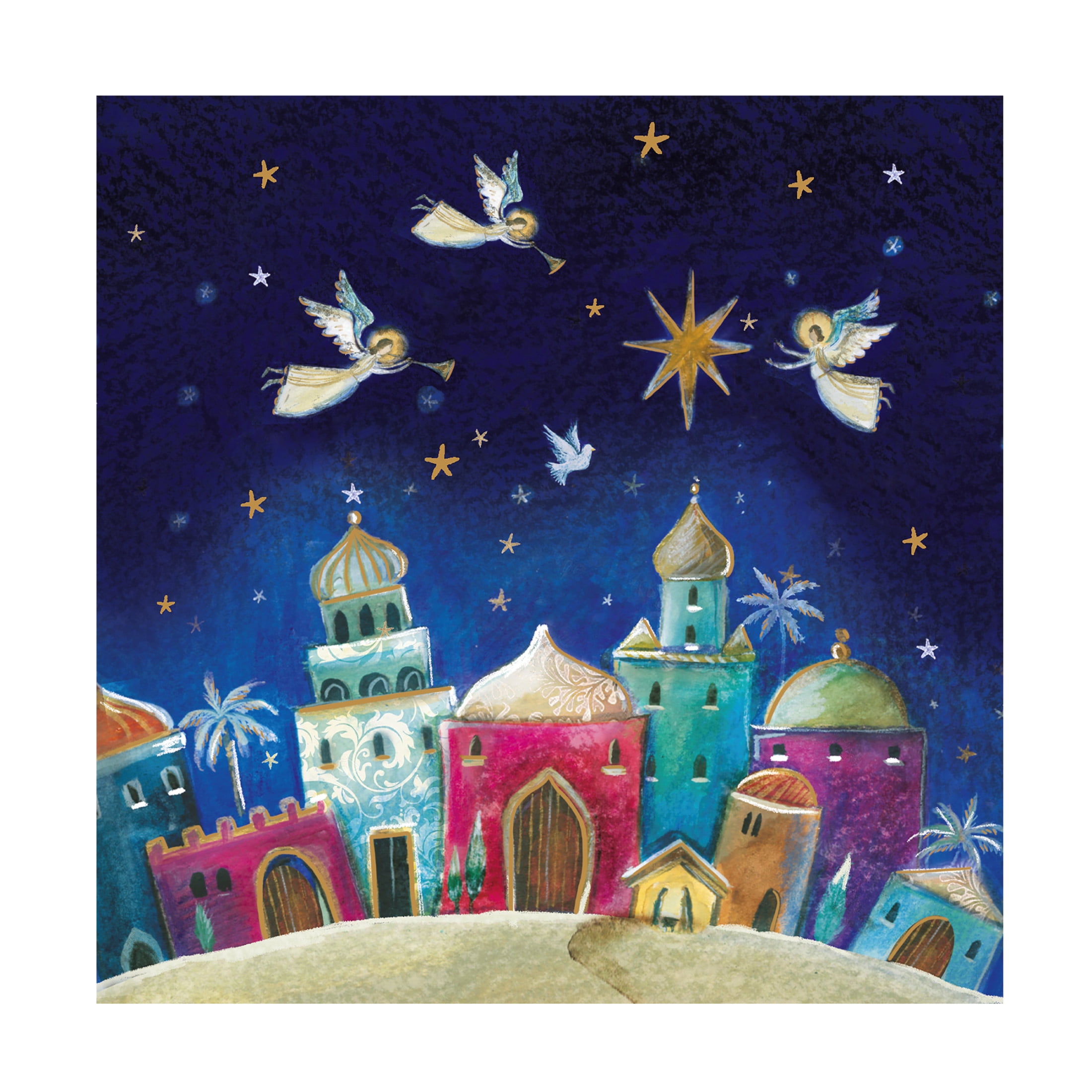 Canvas Wall Art - Paper Dove Co Ltd 'Starry Night' Wall Art for Living Room, Bedroom, or Office Décor by Trademark Fine Art - 35 x 35 Inches
