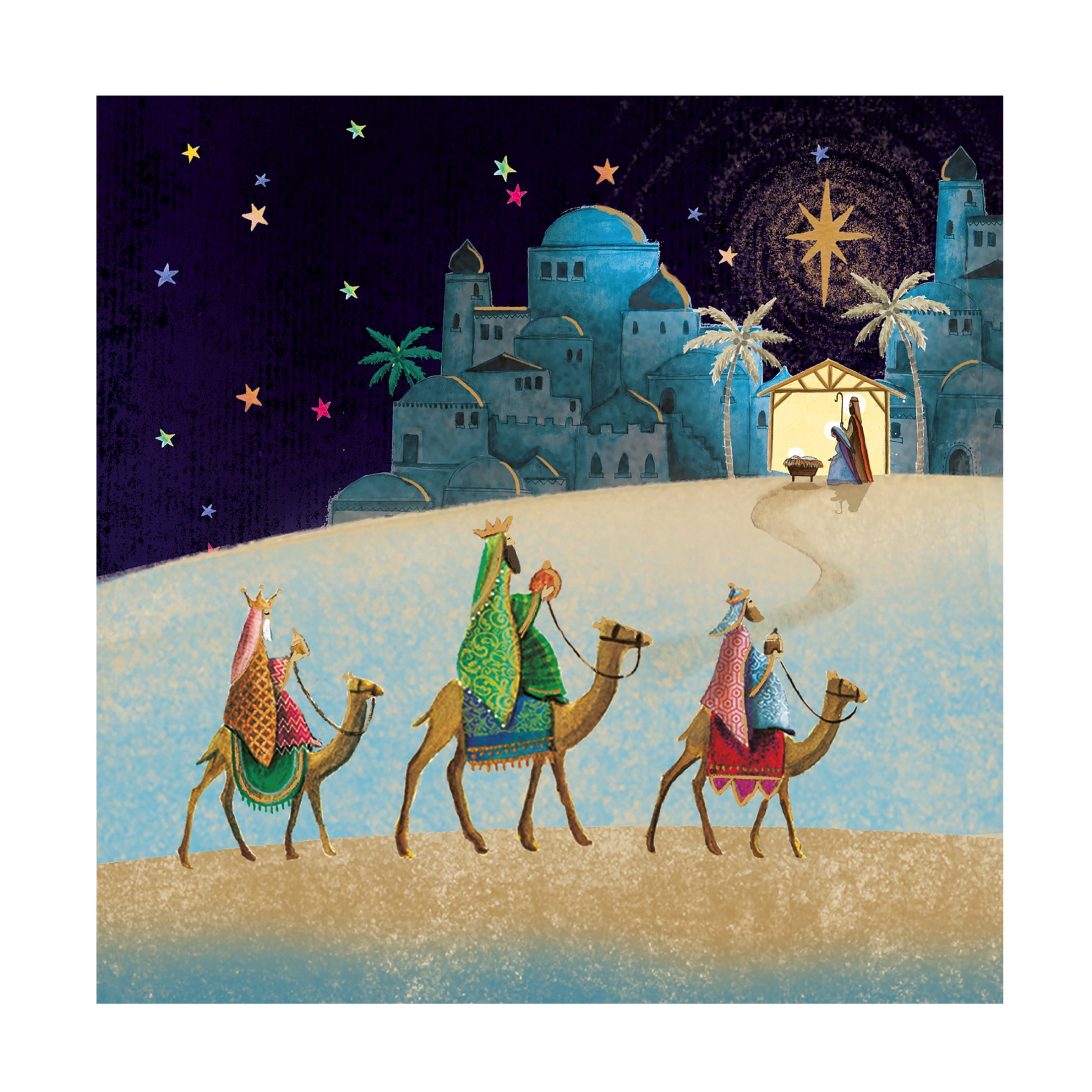 Canvas Wall Art - Paper Dove Co Ltd 'Three Kings' Wall Art for Living Room, Bedroom, or Office Décor by Trademark Fine Art - 14 x 14 Inches