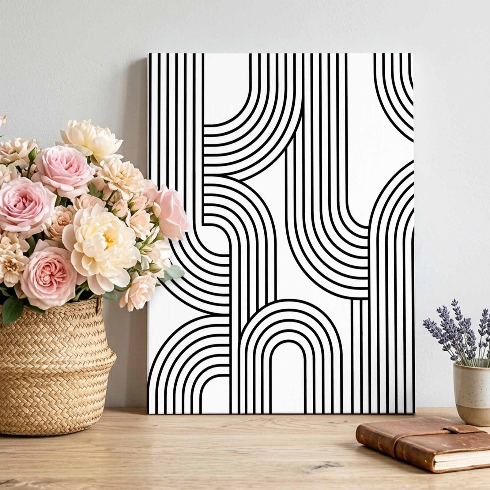Canvas Wall Art Parallel Arch Lines Canvas Art Print Modern Abstract ...