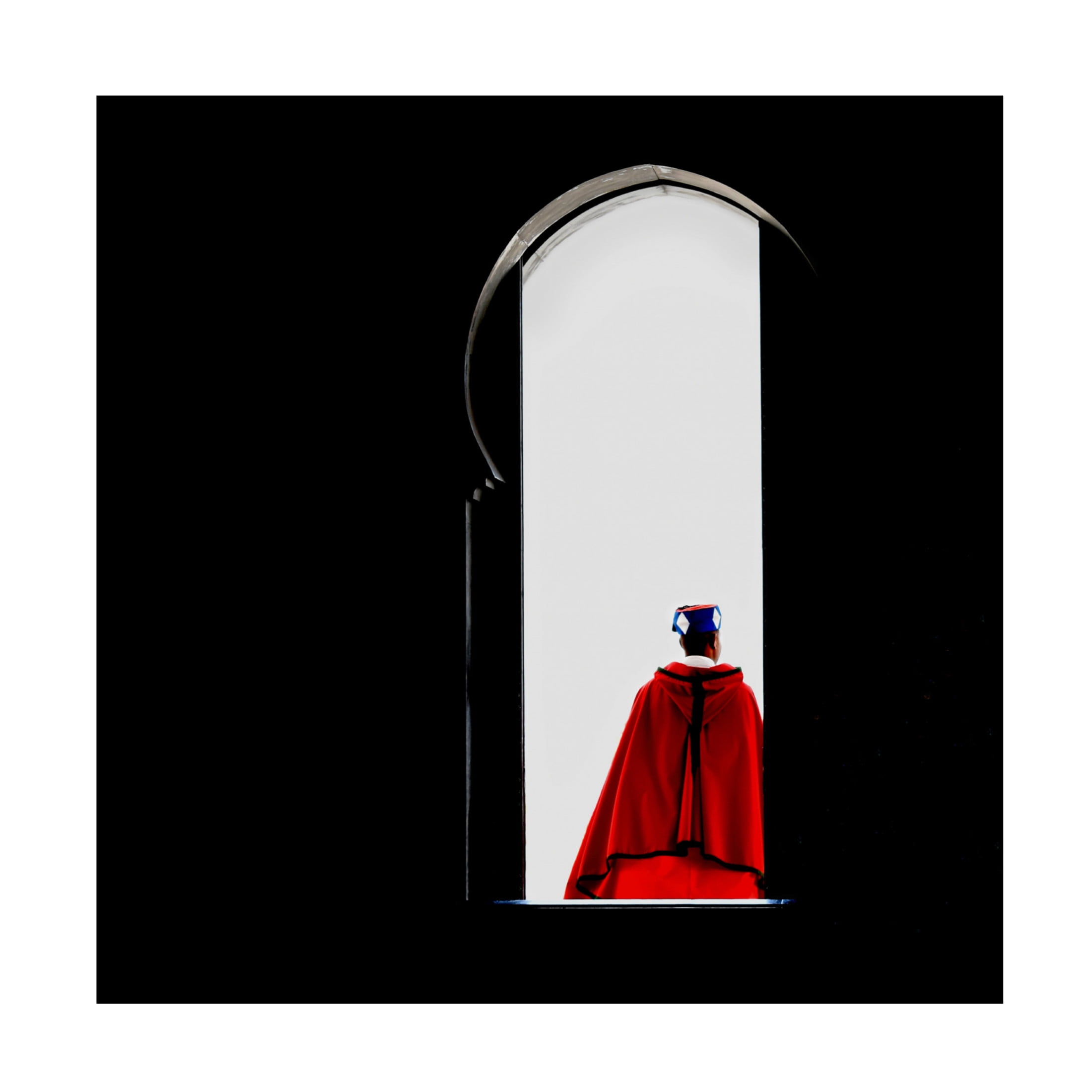 Canvas Wall Art - Patrick Compagnucci 'Guarding Mohammad V' Wall Art for Living Room, Bedroom, or Office D?cor by Trademark Fine Art - 14 x 14 Inches