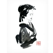 Canvas Wall Art - Pechane 'Beautiful Geisha' Wall Art for Living Room, Bedroom, or Office Décor by Trademark Fine Art - 14 x 19 Inches