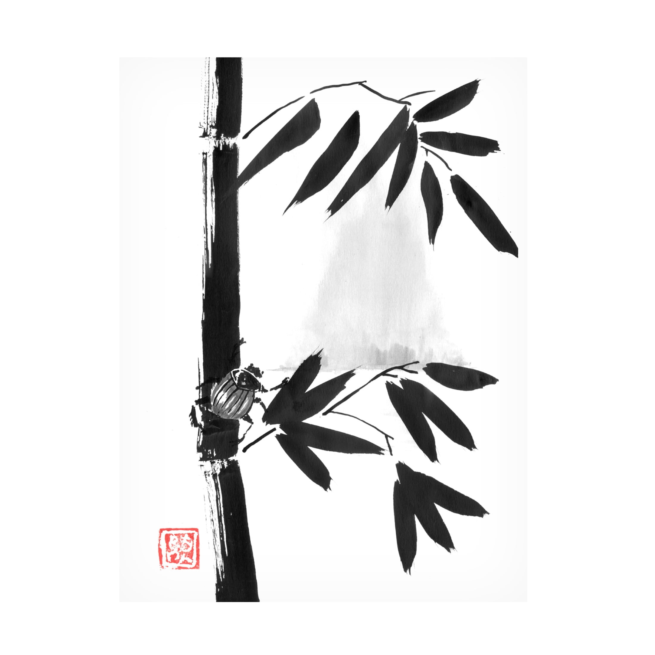 Canvas Wall Art - Pechane 'Beetle In Landscape' Wall Art for Living Room, Bedroom, or Office Décor by Trademark Fine Art - 24 x 32 Inches