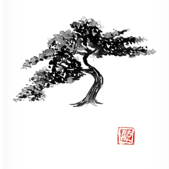 Canvas Wall Art - Pechane 'Bonsai' Wall Art for Living Room, Bedroom, or Office Décor by Trademark Fine Art - 24 x 32 Inches