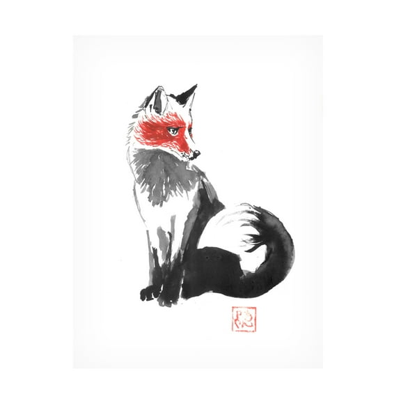 Canvas Wall Art - Pechane 'Fox' Wall Art for Living Room, Bedroom, or Office Décor by Trademark Fine Art - 14 x 19 Inches