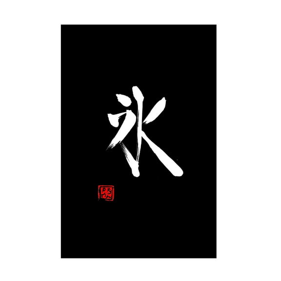 Canvas Wall Art - Pechane 'Ice Kanji White' Wall Art for Living Room, Bedroom, or Office Décor by Trademark Fine Art - 12 x 19 Inches