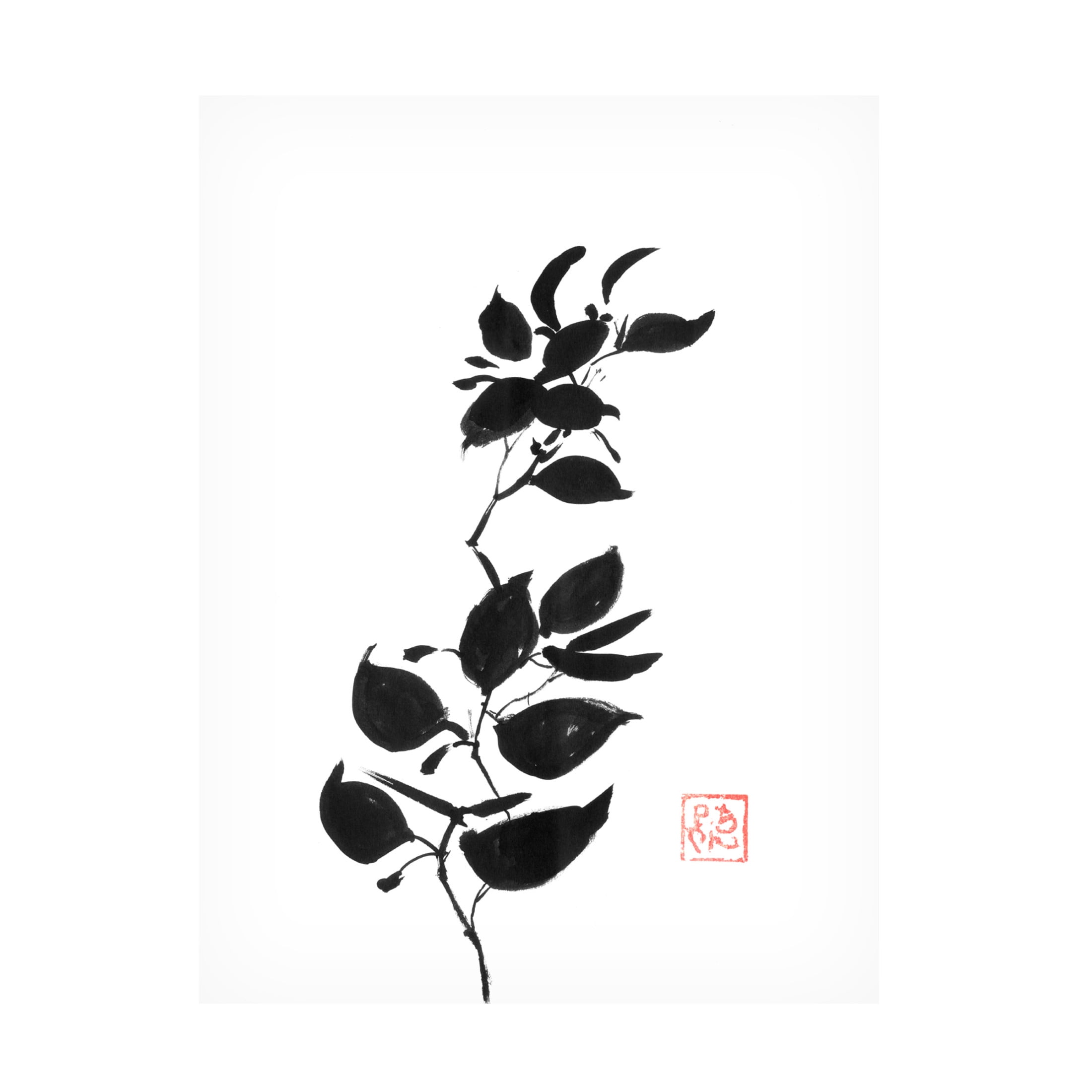 Canvas Wall Art - Pechane 'Japanses Branch' Wall Art for Living Room, Bedroom, or Office Décor by Trademark Fine Art - 18 x 24 Inches