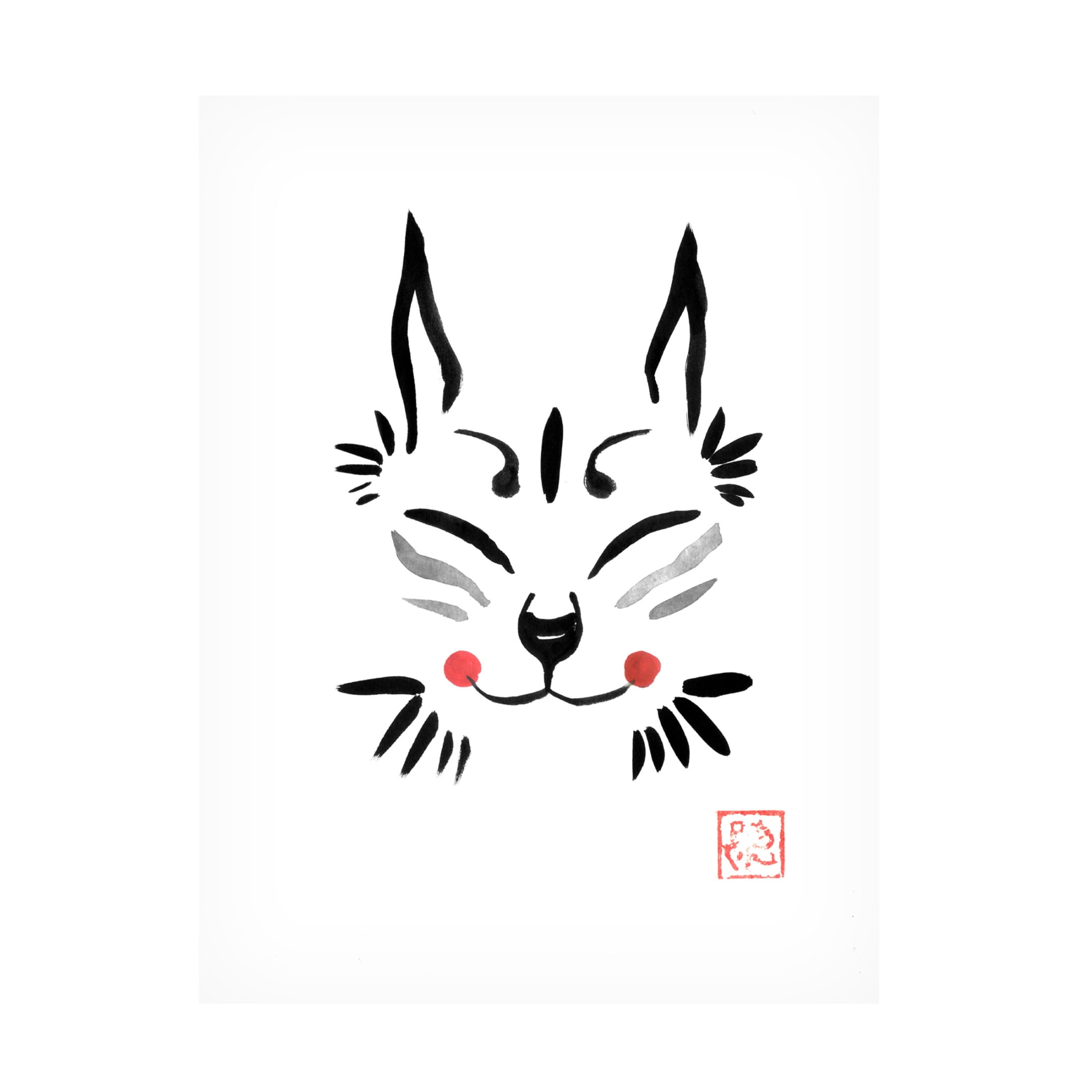 Canvas Wall Art - Pechane 'Katsune Mask' Wall Art for Living Room, Bedroom, or Office Décor by Trademark Fine Art - 18 x 24 Inches