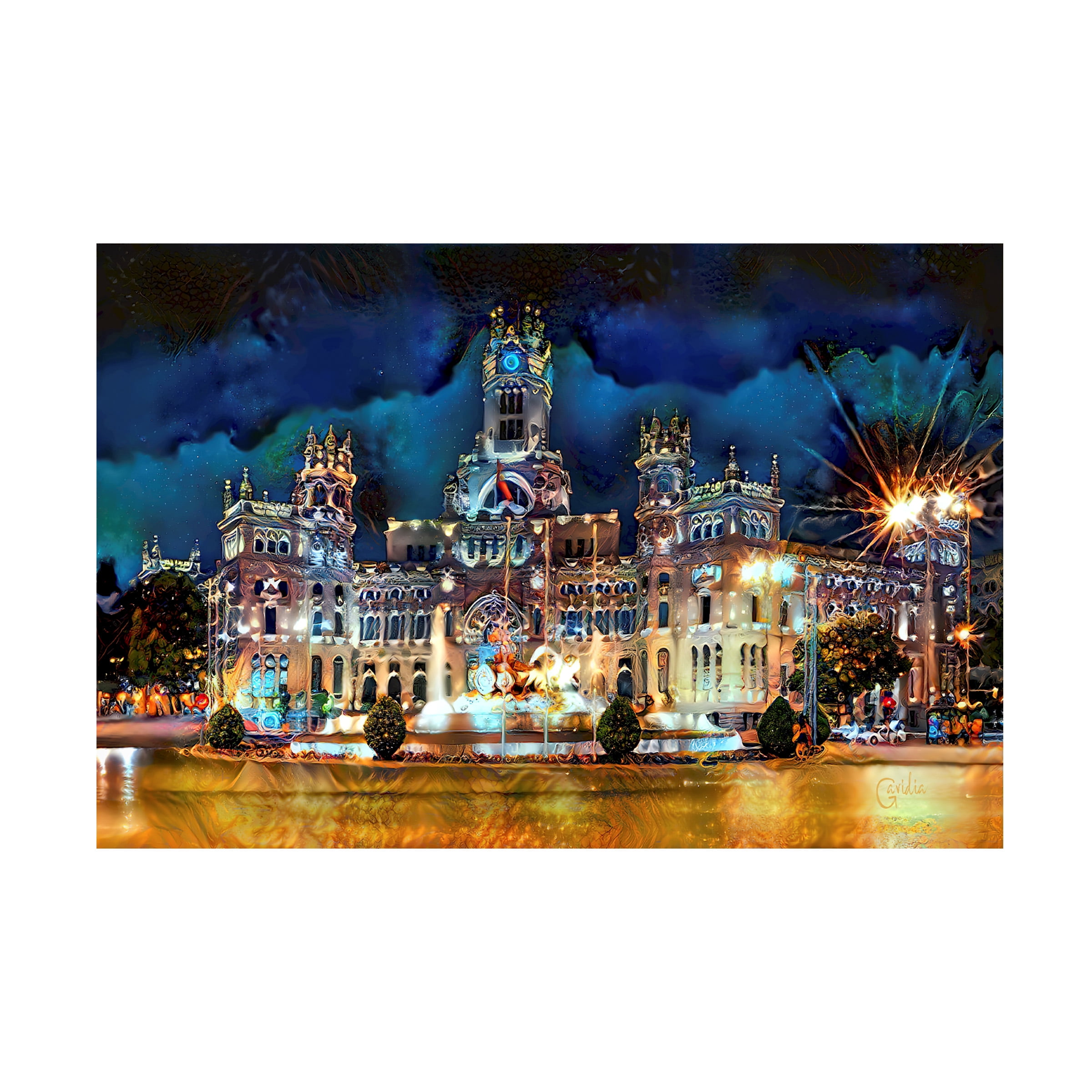 Canvas Wall Art - Pedro Gavidia 'Madrid Spain Cibeles Palace' Wall Art for Living Room, Bedroom, or Office Décor by Trademark Fine Art - 24 x 16 Inches