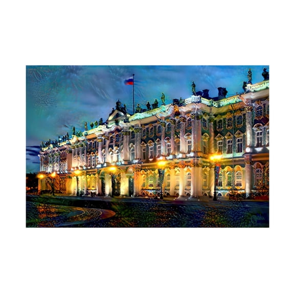 Canvas Wall Art - Pedro Gavidia 'Saint Petersburg Russia Hermitage Museum' Wall Art for Living Room, Bedroom, or Office Décor by Trademark Fine Art - 24 x 16 Inches
