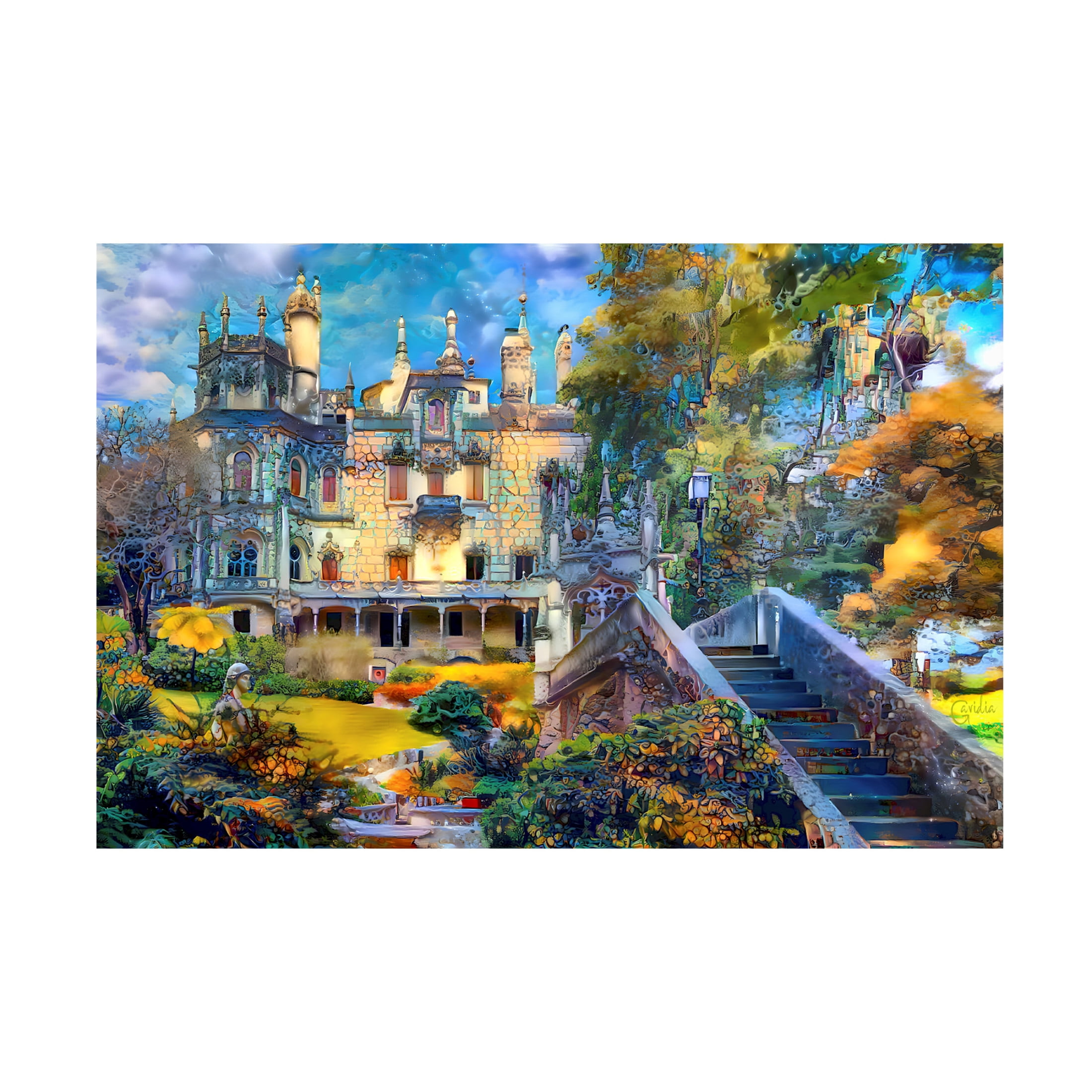 Canvas Wall Art - Pedro Gavidia 'Sintra Portugal Quinta de Regaleira' Wall Art for Living Room, Bedroom, or Office Décor by Trademark Fine Art - 47 x 30 Inches
