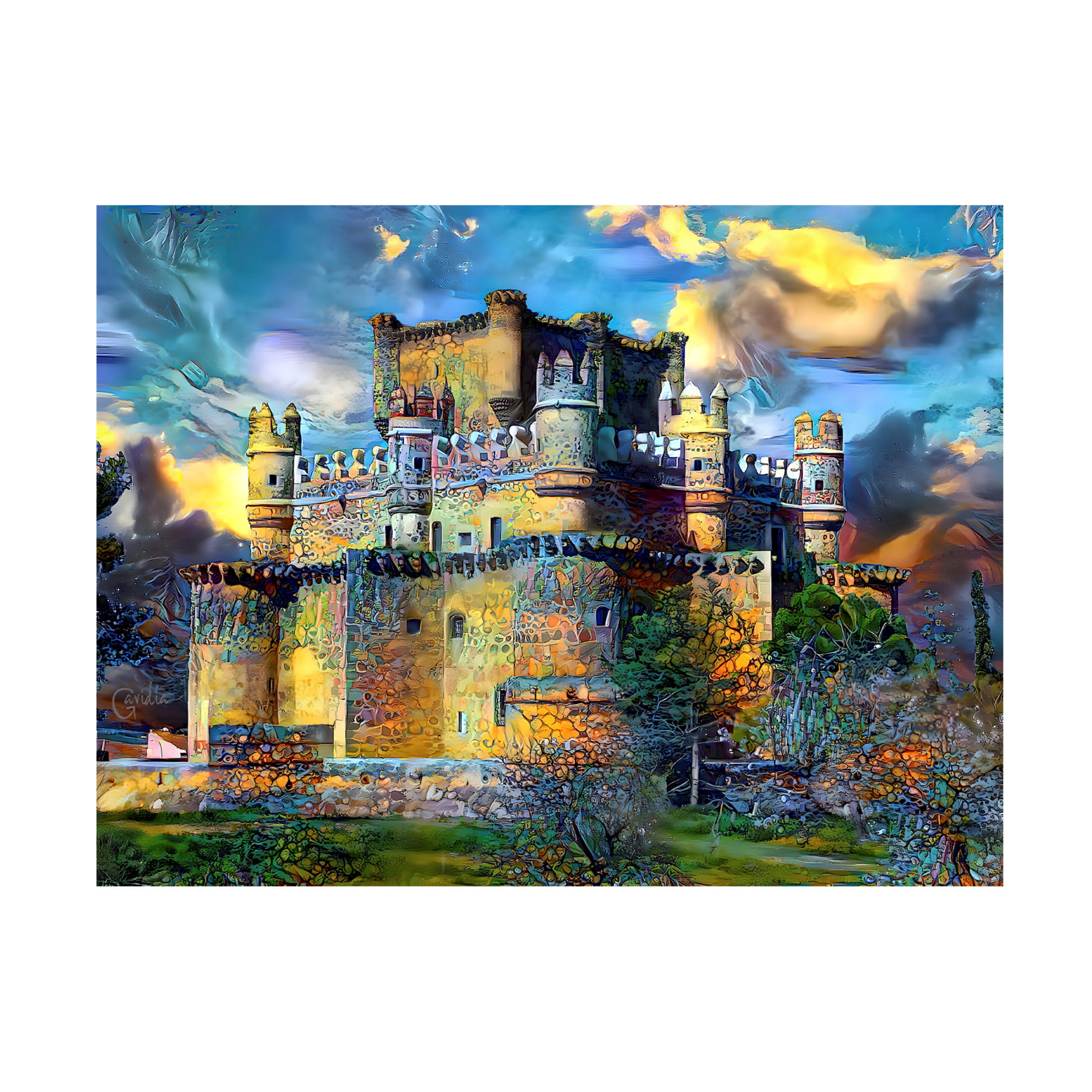 Canvas Wall Art - Pedro Gavidia 'Toledo Spain Guadamur Castle' Wall Art for Living Room, Bedroom, or Office Décor by Trademark Fine Art - 47 x 35 Inches