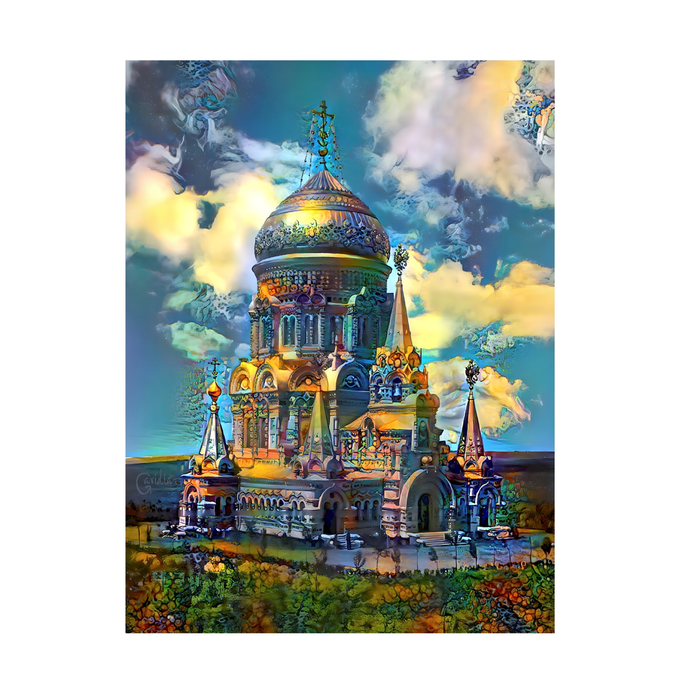 Canvas Wall Art - Pedro Gavidia 'Ukraine Kharkiv Cathedral of Christ the Savior in Borki' Wall Art for Living Room, Bedroom, or Office Décor by Trademark Fine Art - 14 x 19 Inches