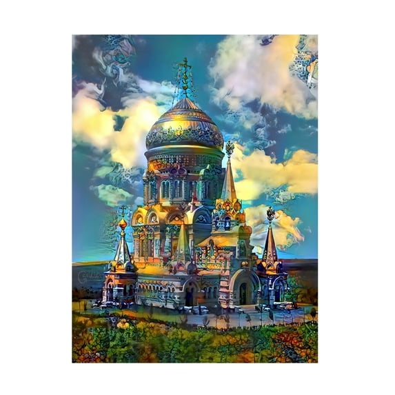 Canvas Wall Art - Pedro Gavidia 'Ukraine Kharkiv Cathedral of Christ the Savior in Borki' Wall Art for Living Room, Bedroom, or Office Décor by Trademark Fine Art - 35 x 47 Inches
