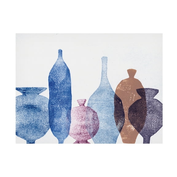 Canvas Wall Art - Pernille Folcarelli 'Vases 1 Blue' Wall Art for Living Room, Bedroom, or Office Décor by Trademark Fine Art - 19 x 14 Inches
