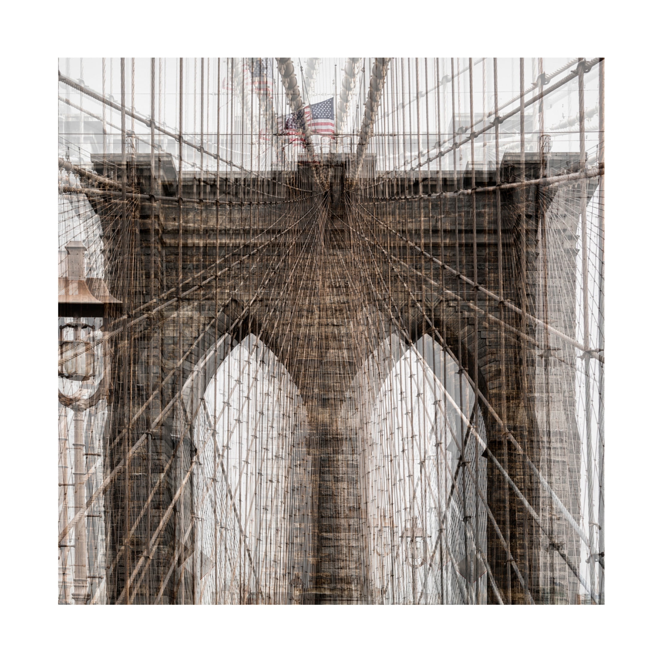 Canvas Wall Art - Peter Pfeiffer 'Bbrriiddggee' Wall Art for Living Room, Bedroom, or Office D?cor by Trademark Fine Art - 18 x 18 Inches