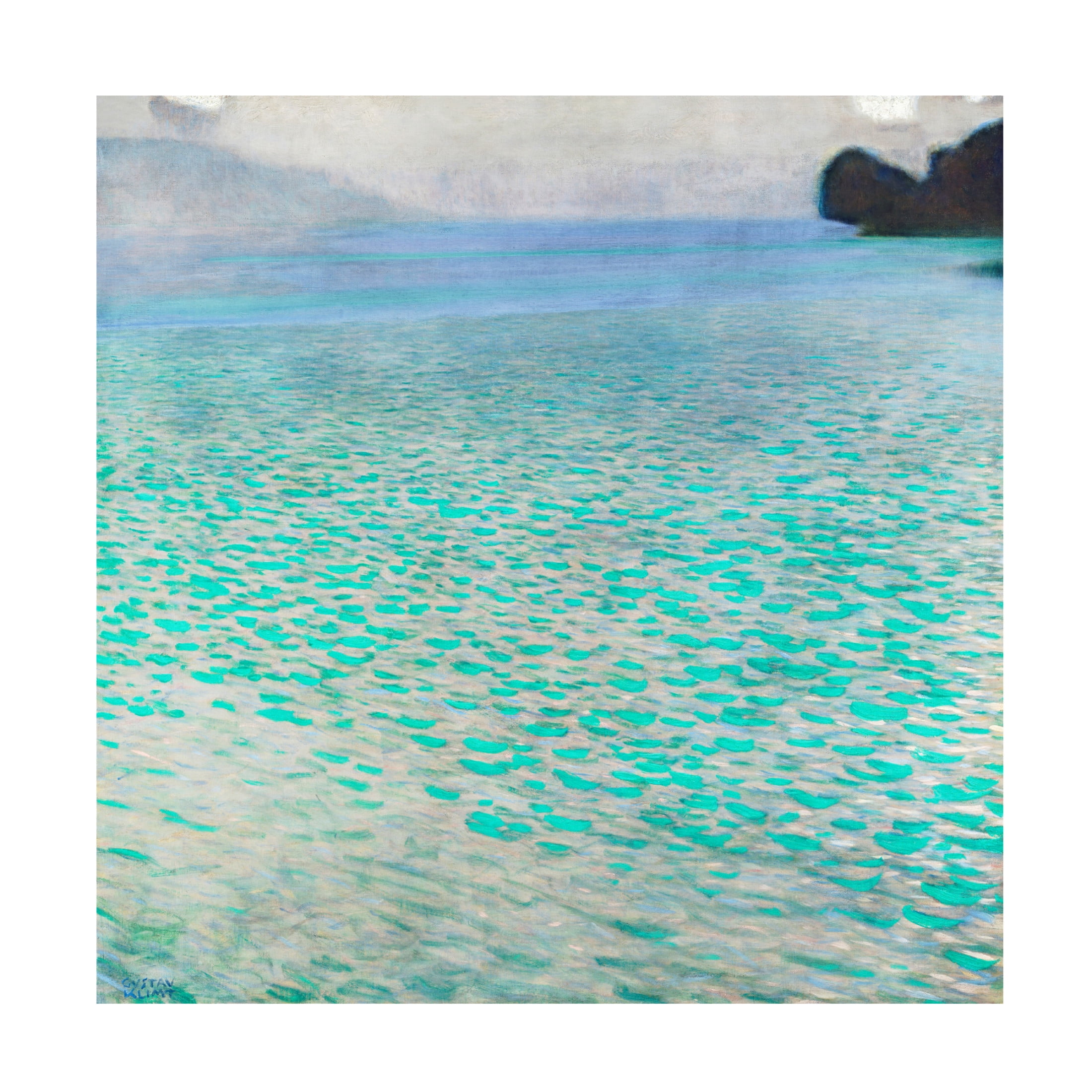 Canvas Wall Art - Pictufy 'Attersee 1900' Wall Art for Living Room, Bedroom, or Office Décor by Trademark Fine Art - 35 x 35 Inches