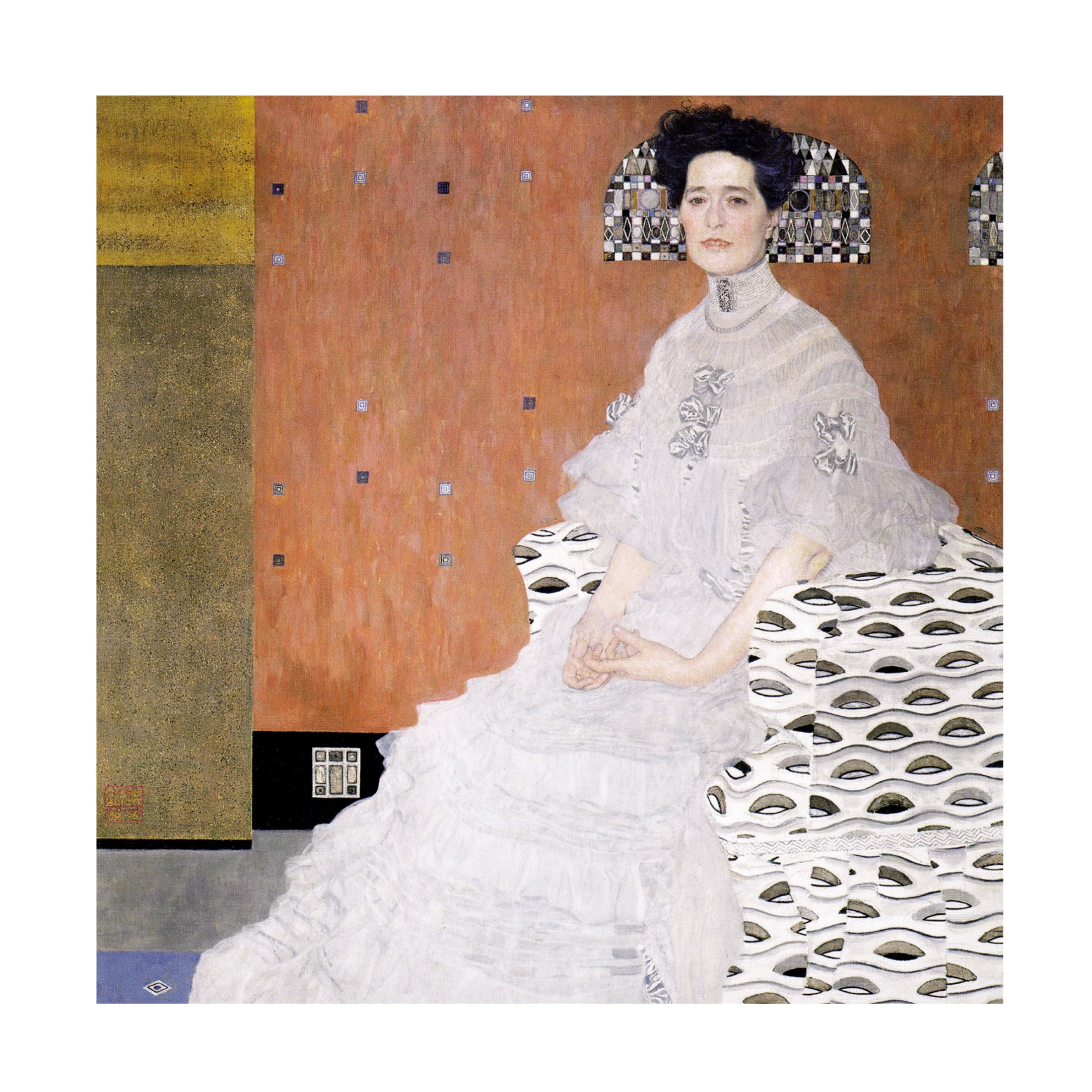 Canvas Wall Art - Pictufy  'Bildnis Fritza Riedler 1906' Wall Art for Living Room, Bedroom, or Office Décor by Trademark Fine Art - 14 x 14 Inches