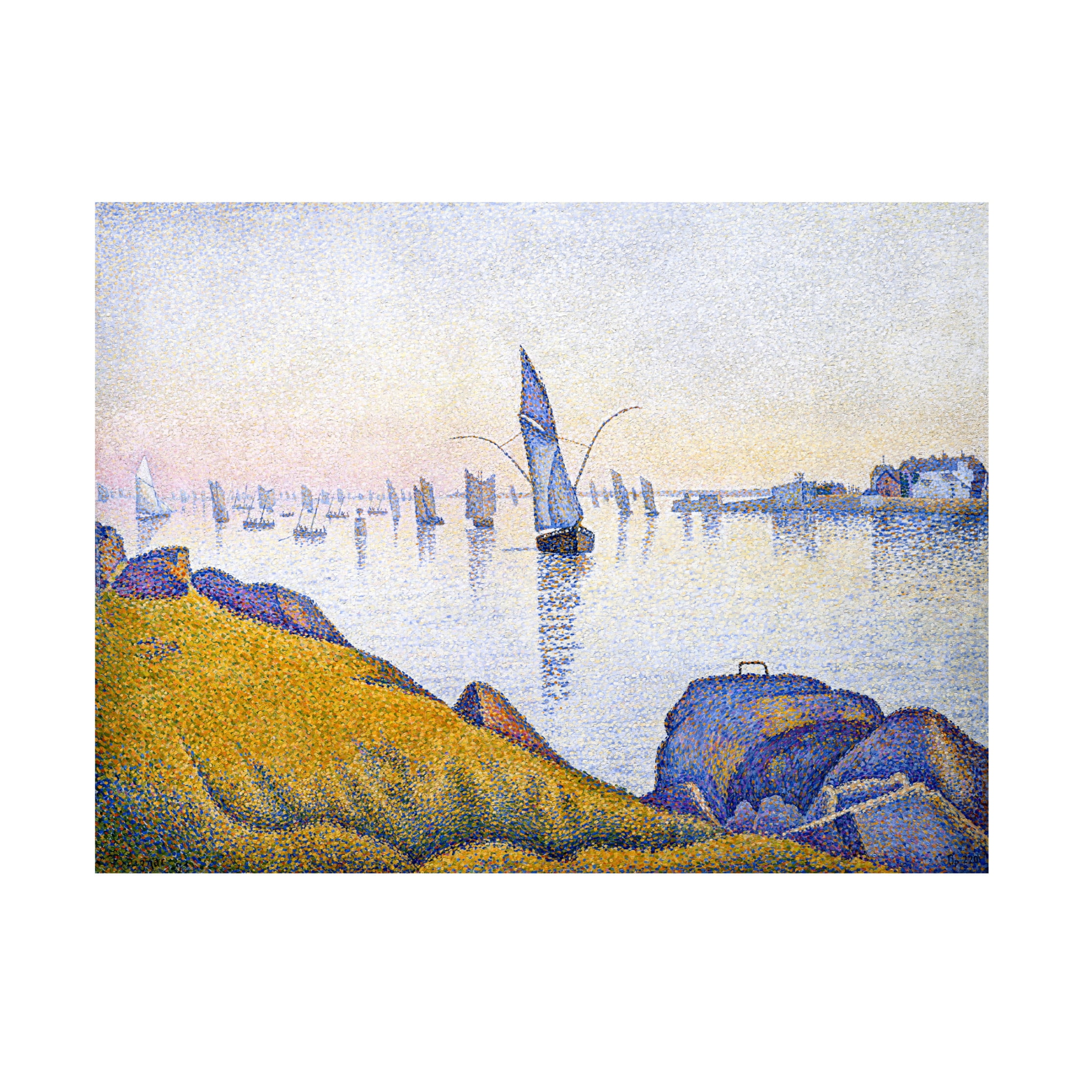 Canvas Wall Art - Pictufy  'Evening Calm 1891' Wall Art for Living Room, Bedroom, or Office D?cor by Trademark Fine Art - 47 x 35 Inches