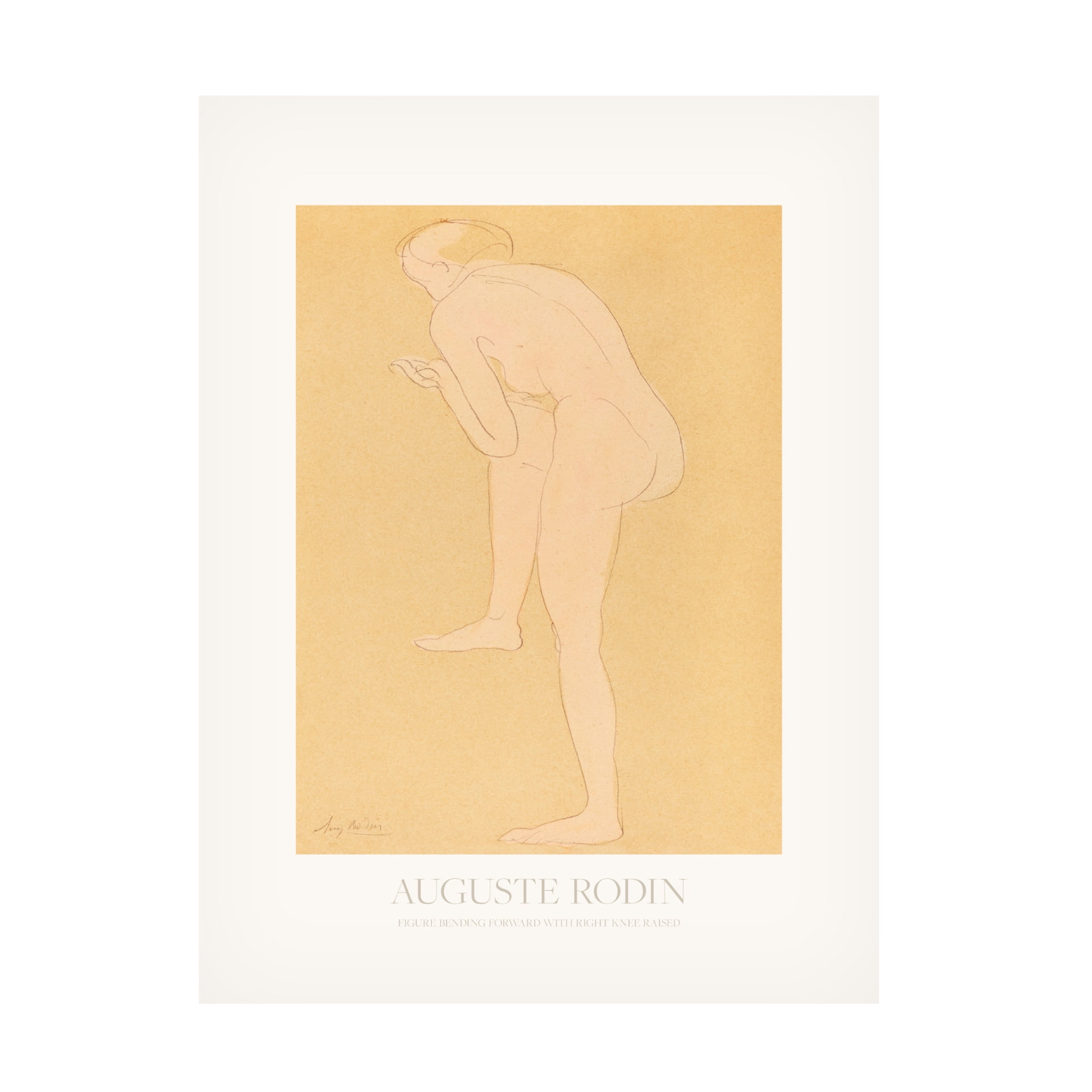 Canvas Wall Art - Pictufy 'Figure Bending Forward With Right Knee Raised' Wall Art for Living Room, Bedroom, or Office D?cor by Trademark Fine Art - 14 x 19 Inches