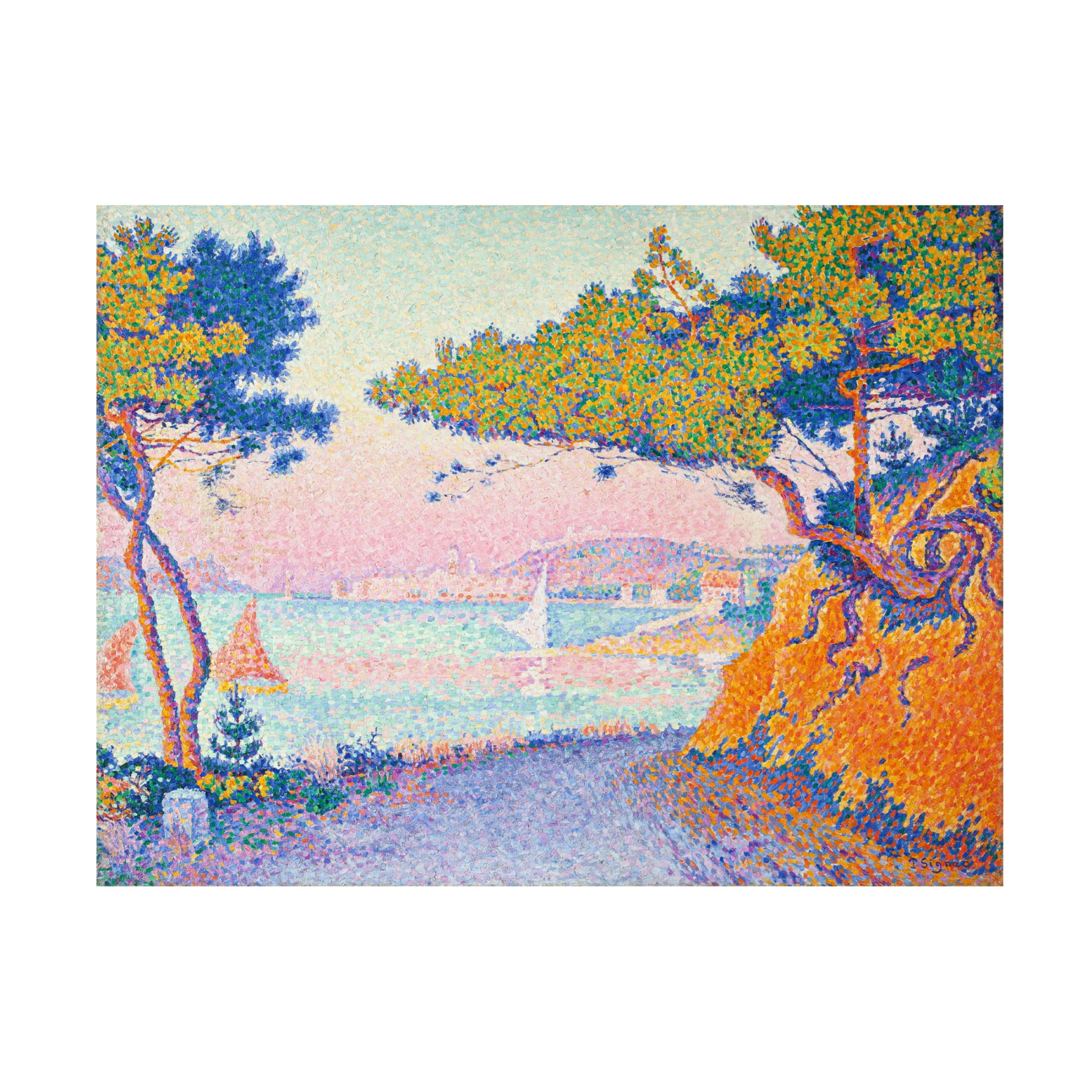 Canvas Wall Art - Pictufy  'Golfe Juan 1896' Wall Art for Living Room, Bedroom, or Office D?cor by Trademark Fine Art - 24 x 18 Inches