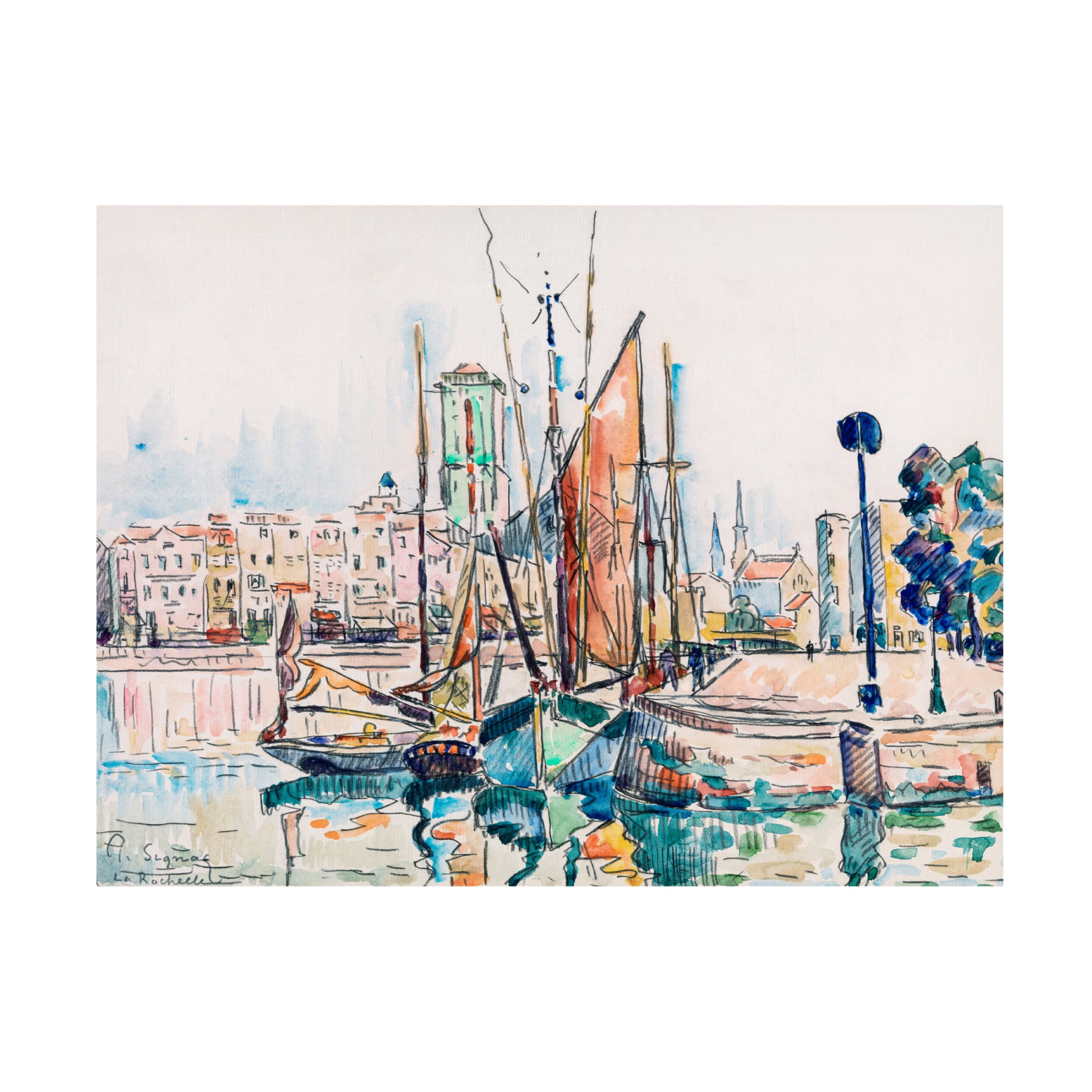 Canvas Wall Art - Pictufy 'La Rochelle 1911' Wall Art for Living Room, Bedroom, or Office D?cor by Trademark Fine Art - 32 x 24 Inches