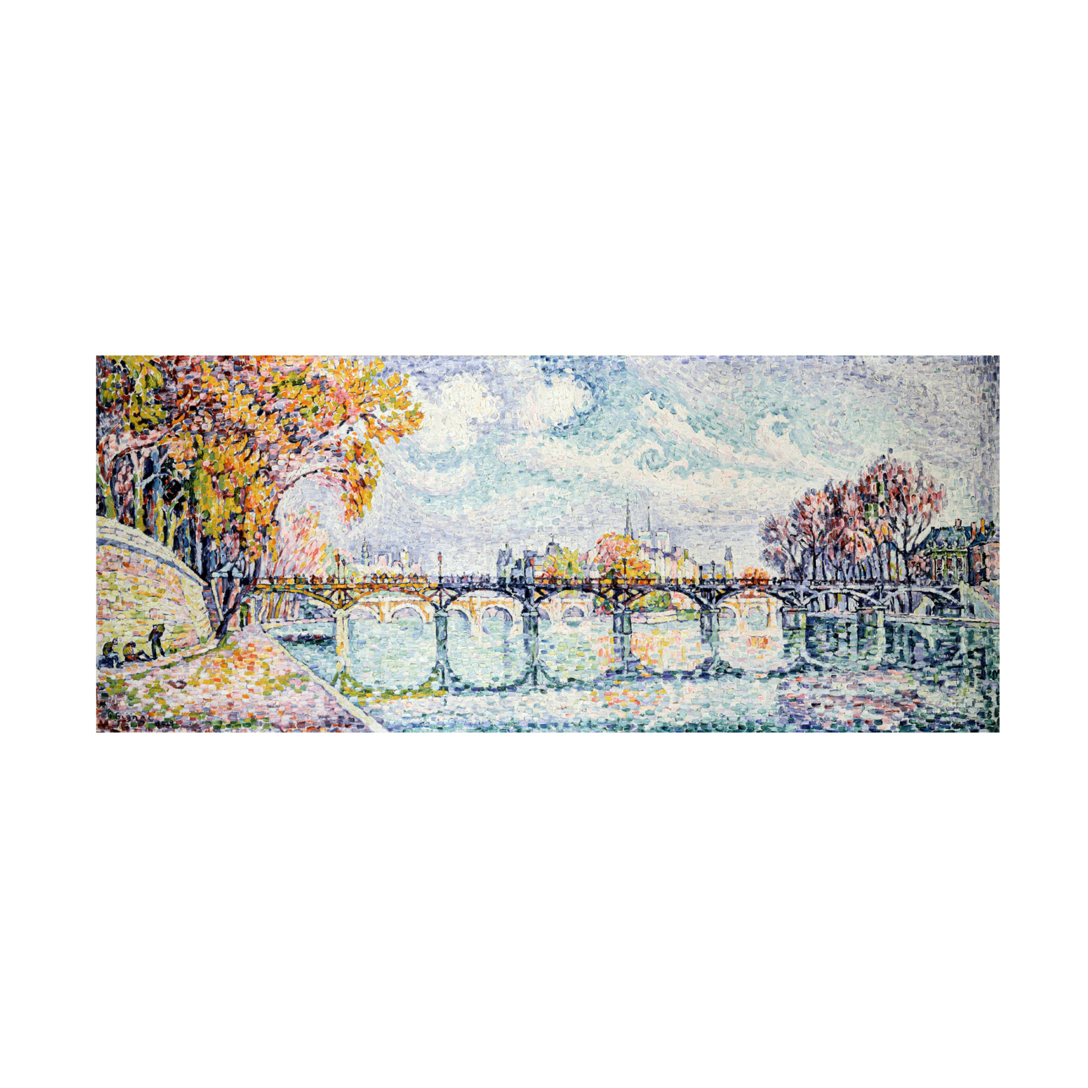 Canvas Wall Art - Pictufy  'Le Pont Des Arts 1928' Wall Art for Living Room, Bedroom, or Office D?cor by Trademark Fine Art - 24 x 10 Inches
