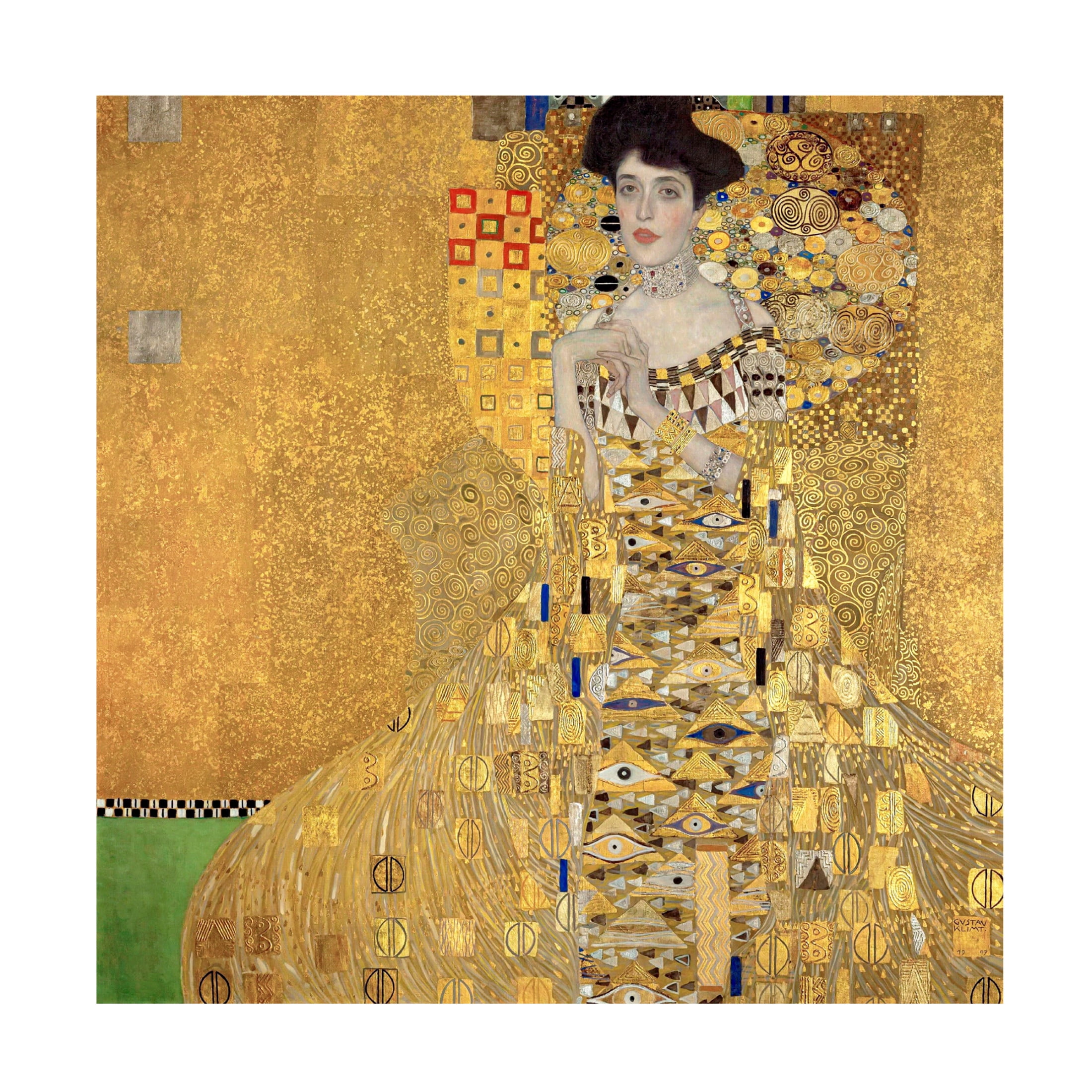 Canvas Wall Art - Pictufy 'Portrait Of Adele Bloch Bauer I 1907' Wall Art for Living Room, Bedroom, or Office Décor by Trademark Fine Art - 18 x 18 Inches