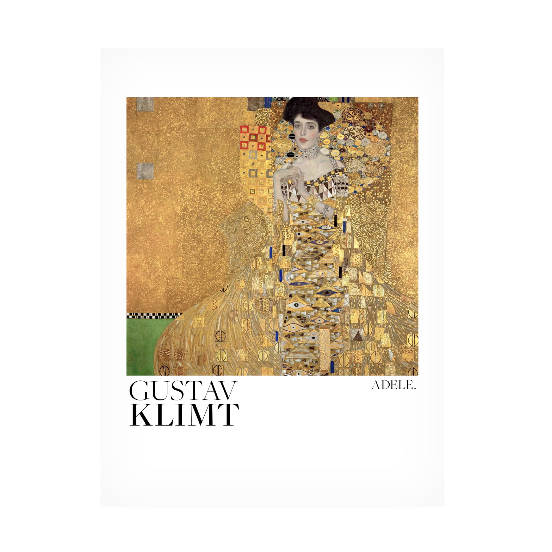 Canvas Wall Art - Pictufy  'Portrait Of Adele Bloch Bauer I 1907 Poster' Wall Art for Living Room, Bedroom, or Office D?cor by Trademark Fine Art - 24 x 32 Inches