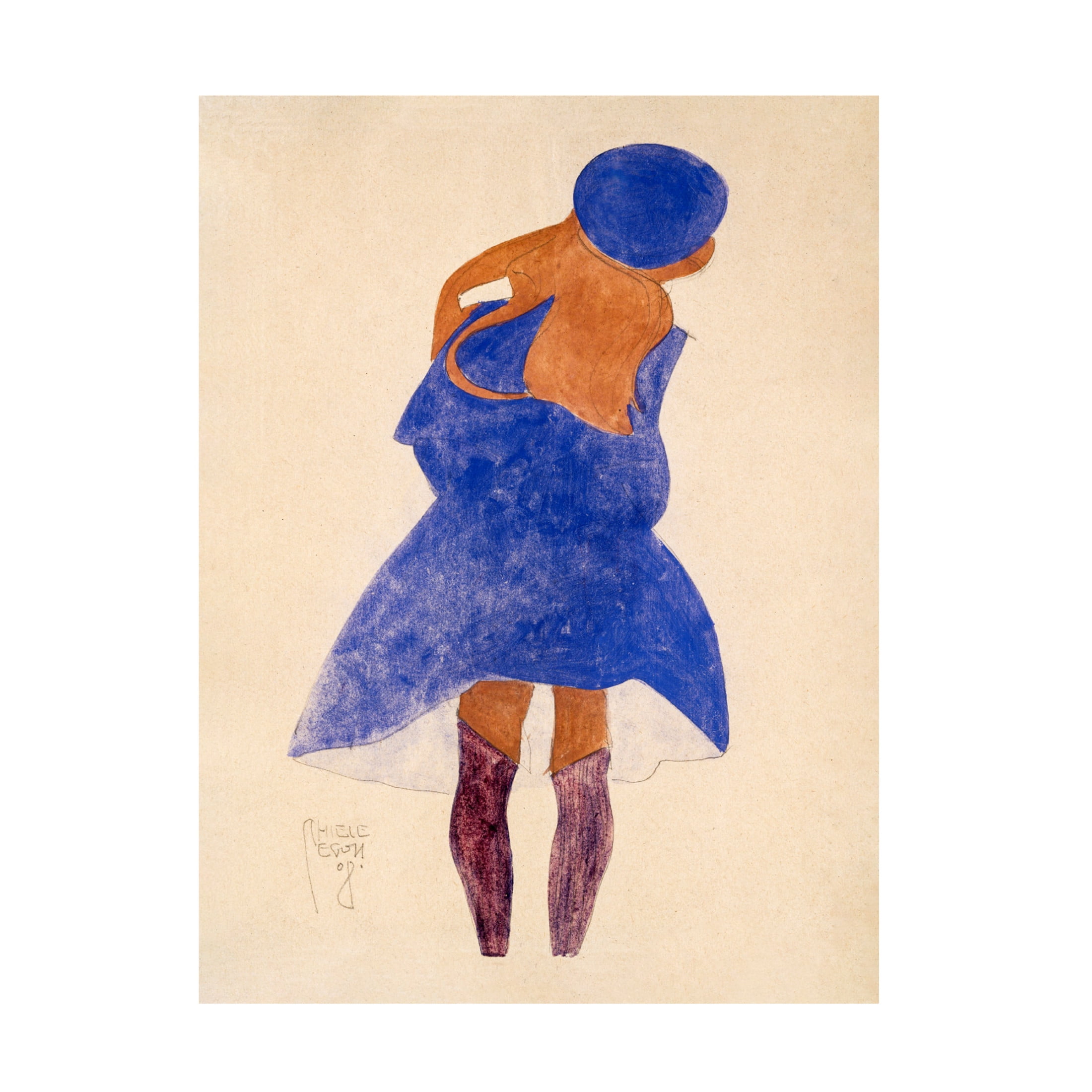 Canvas Wall Art - Pictufy  'Standing Girl, Back View 1908' Wall Art for Living Room, Bedroom, or Office Décor by Trademark Fine Art - 24 x 32 Inches