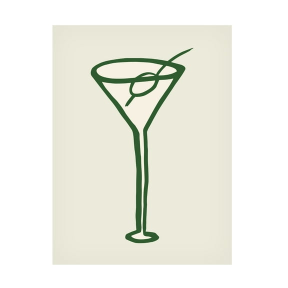 Canvas Wall Art - Pictufy Studio 'Cocktail Green' Wall Art for Living Room, Bedroom, or Office Décor by Trademark Fine Art - 14 x 19 Inches