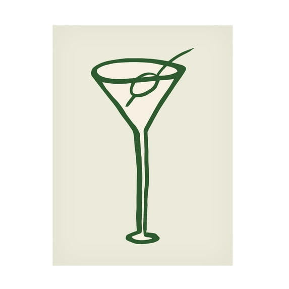 Canvas Wall Art - Pictufy Studio 'Cocktail Green' Wall Art for Living Room, Bedroom, or Office Décor by Trademark Fine Art - 14 x 19 Inches