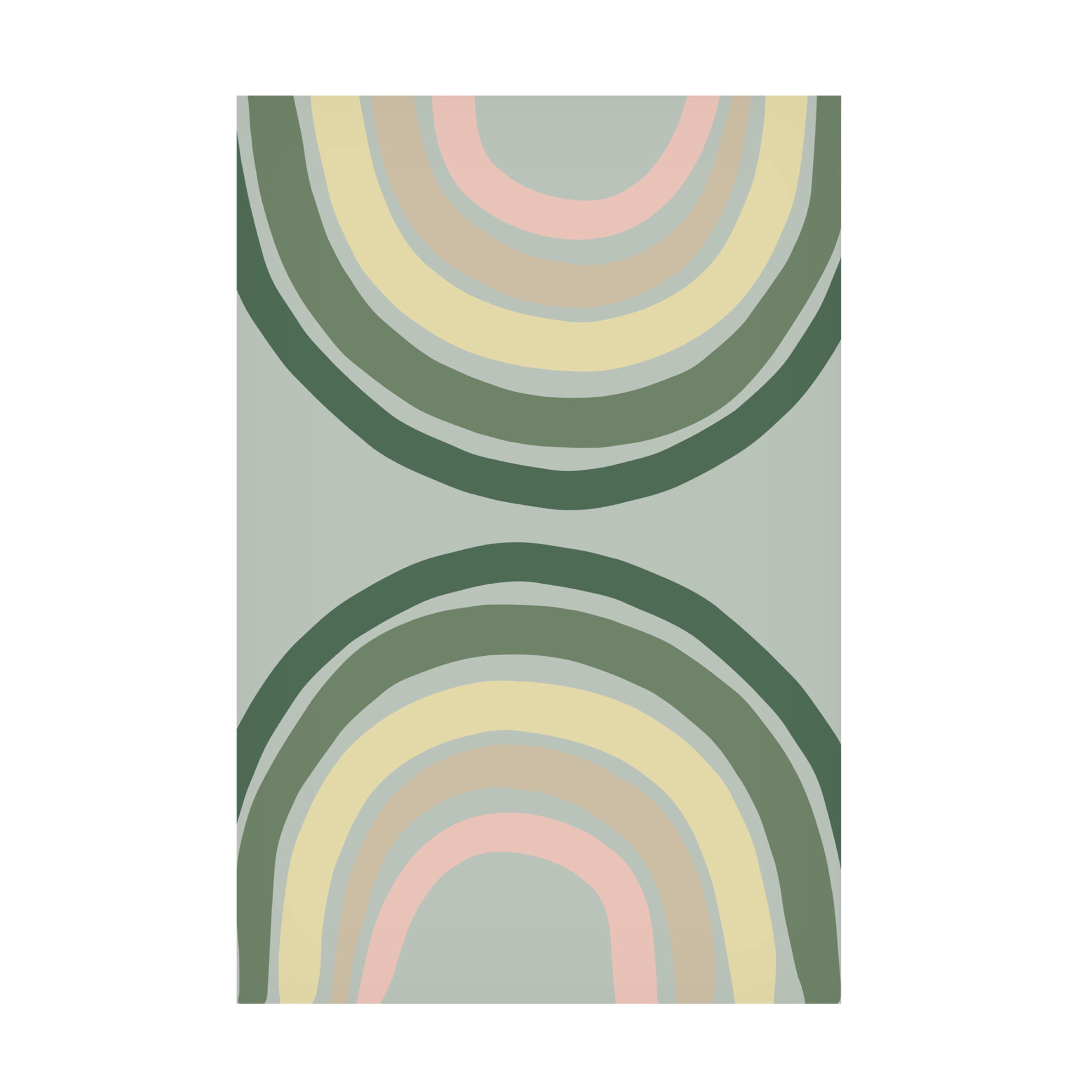 Canvas Wall Art - Pictufy Studio 'Double Rainbow Green' Wall Art for Living Room, Bedroom, or Office Décor by Trademark Fine Art - 30 x 47 Inches