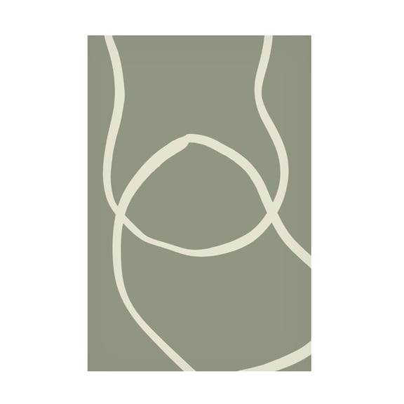 Canvas Wall Art - Pictufy Studio 'GREEN LINES 01' Wall Art for Living Room, Bedroom, or Office Décor by Trademark Fine Art - 12 x 19 Inches