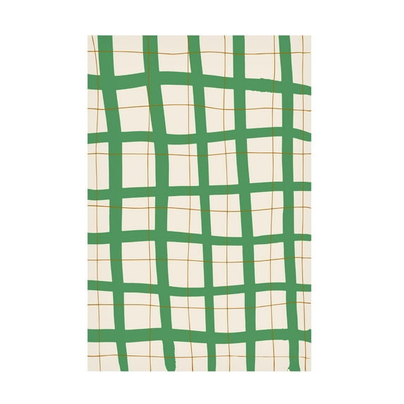 Canvas Wall Art - Pictufy Studio 'Green Grid' Wall Art for Living Room, Bedroom, or Office Décor by Trademark Fine Art - 30 x 47 Inches