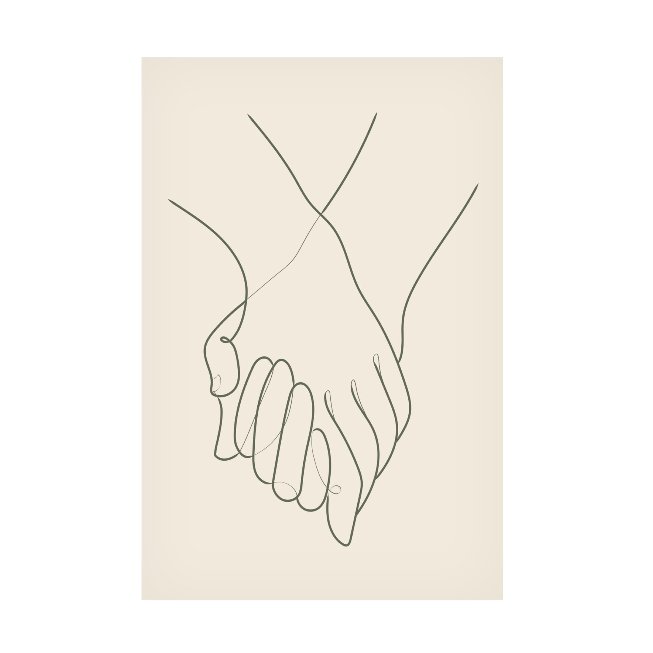 Canvas Wall Art - Pictufy Studio II 'Holding Hands Green' Wall Art for Living Room, Bedroom, or Office Décor by Trademark Fine Art - 16 x 24 Inches
