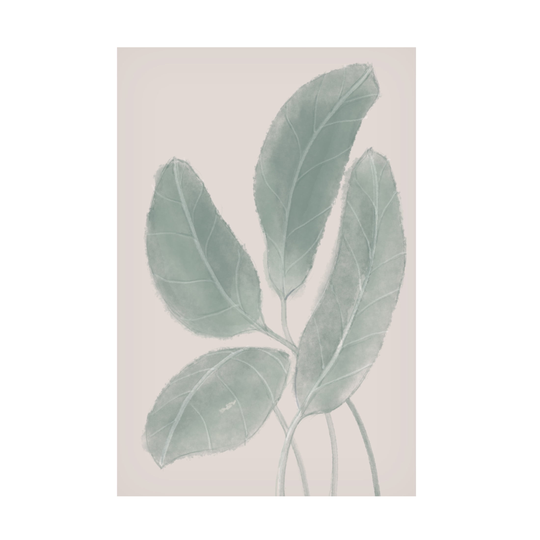 Canvas Wall Art - Pictufy Studio II 'Leaves Watercolor' Wall Art for Living Room, Bedroom, or Office Décor by Trademark Fine Art - 30 x 47 Inches