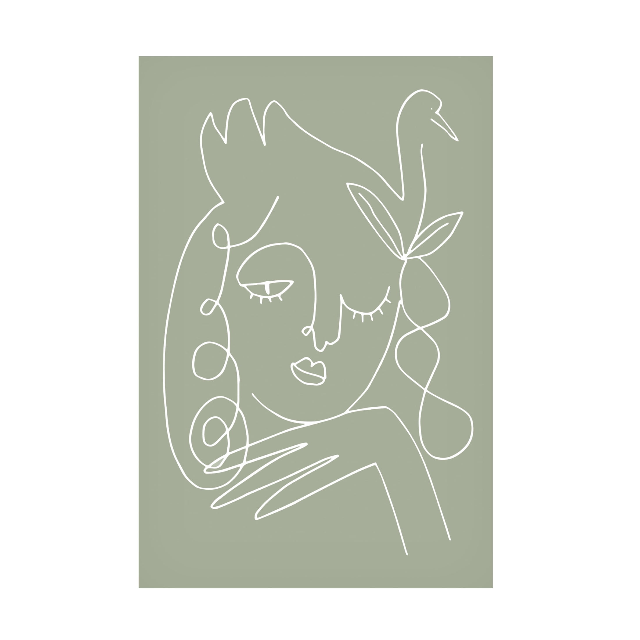 Canvas Wall Art - Pictufy Studio II 'Woman Green' Wall Art for Living Room, Bedroom, or Office Décor by Trademark Fine Art - 22 x 32 Inches