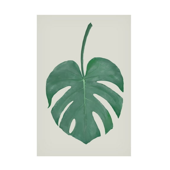 Canvas Wall Art - Pictufy Studio Ii 'Monstera Aqua 05' Wall Art for Living Room, Bedroom, or Office Décor by Trademark Fine Art - 12 x 19 Inches