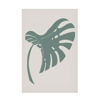 Canvas Wall Art - Pictufy Studio Ii 'Monstera Bent Green' Wall Art for Living Room, Bedroom, or Office Décor by Trademark Fine Art - 12 x 19 Inches