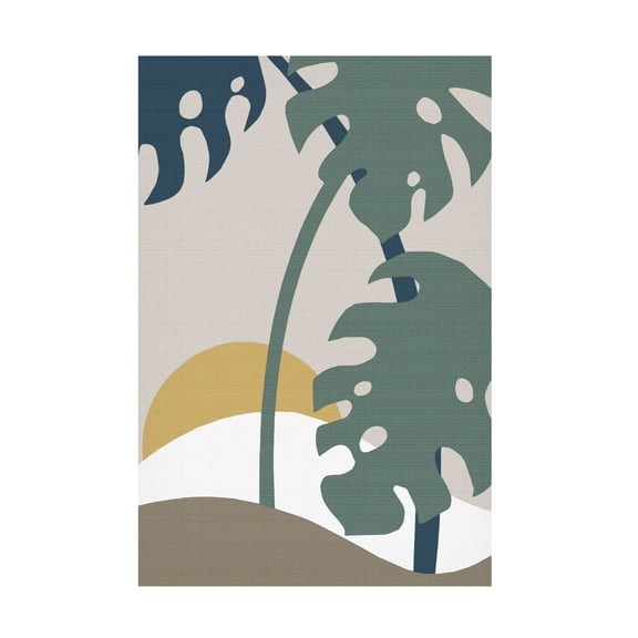 Canvas Wall Art - Pictufy Studio Ii 'Monstera Cut Out 02' Wall Art for Living Room, Bedroom, or Office Décor by Trademark Fine Art - 12 x 19 Inches