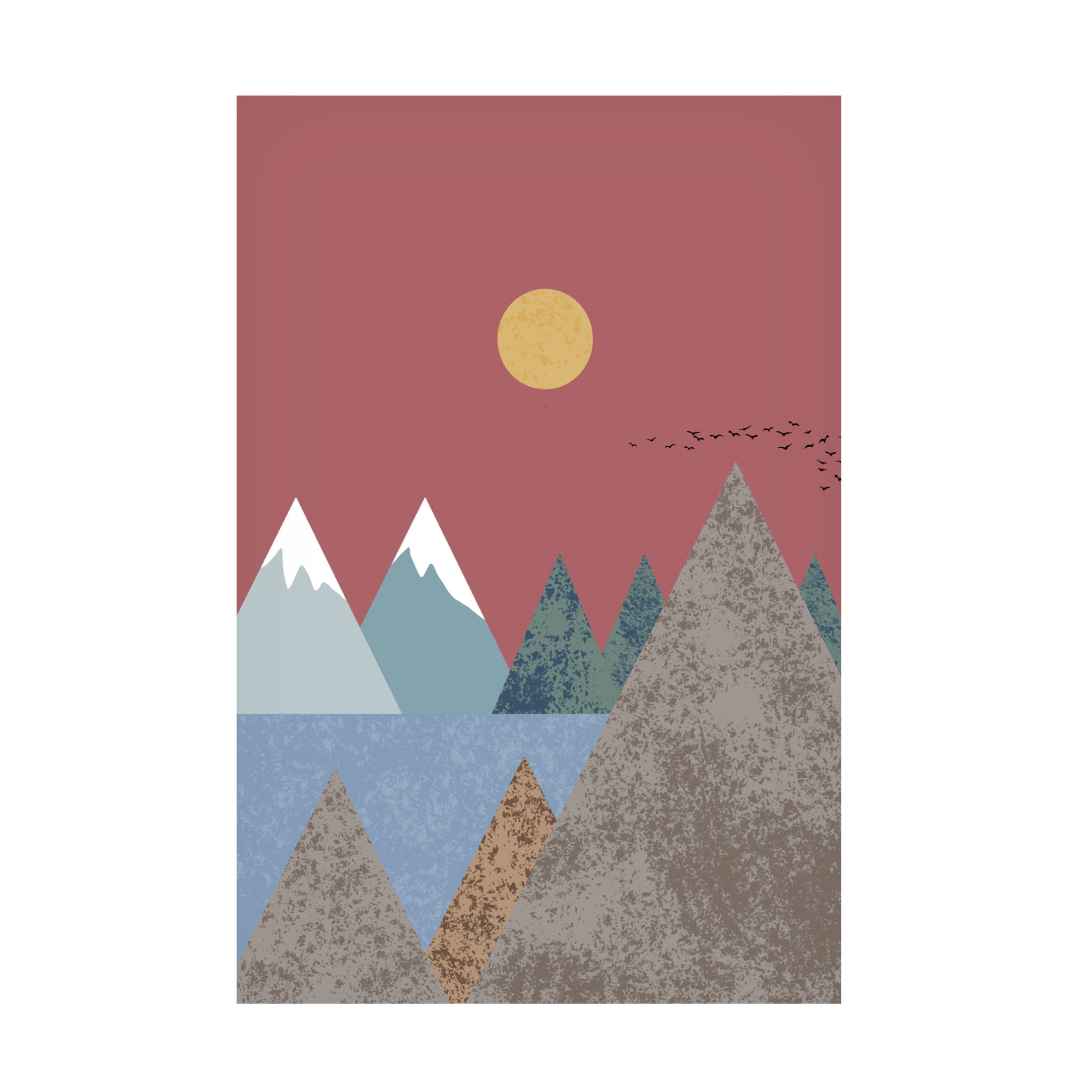 Canvas Wall Art - Pictufy Studio Ii 'Mountain Landscape' Wall Art for Living Room, Bedroom, or Office Décor by Trademark Fine Art - 22 x 32 Inches