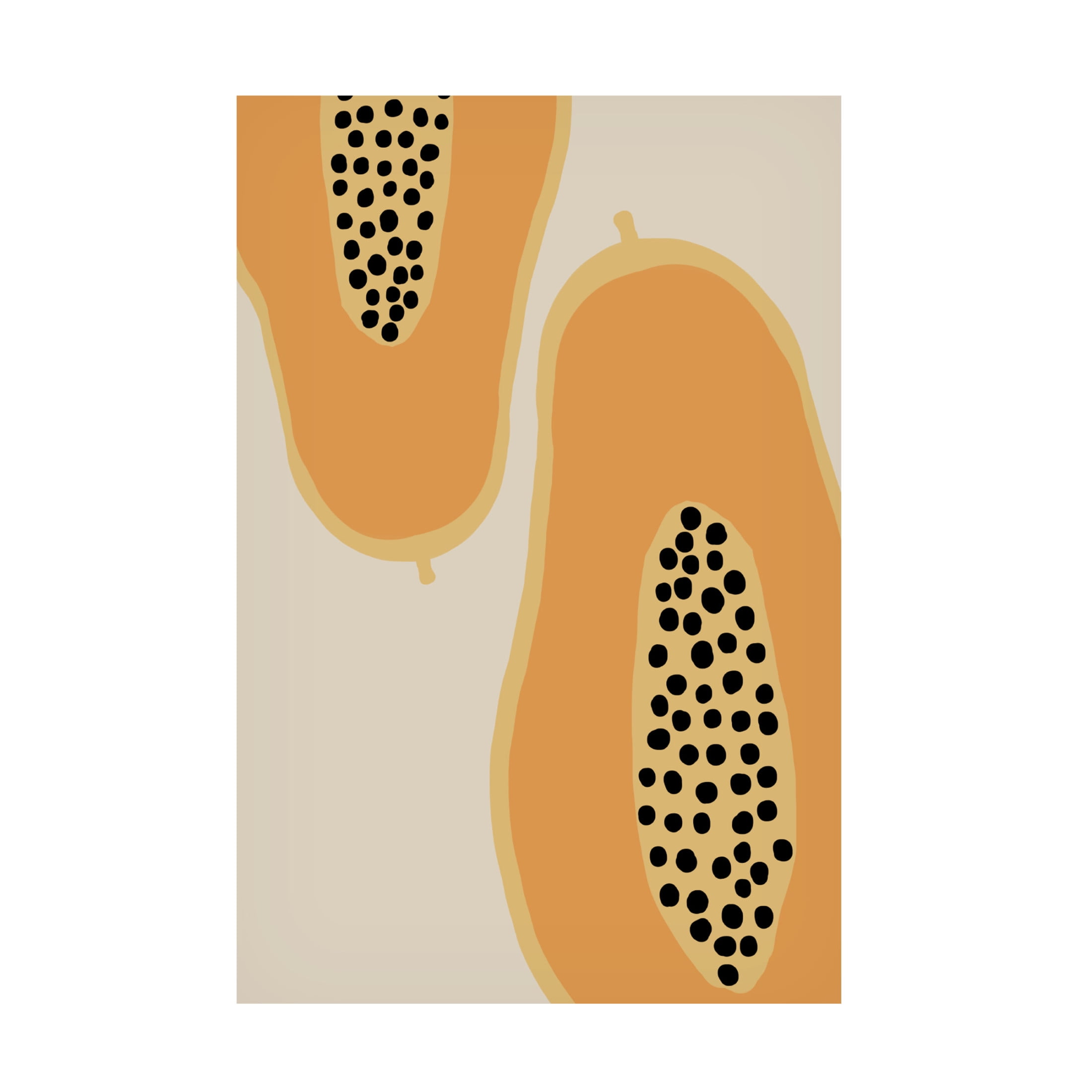 Canvas Wall Art - Pictufy Studio Ii 'Papaya Fruit' Wall Art for Living Room, Bedroom, or Office Décor by Trademark Fine Art - 22 x 32 Inches