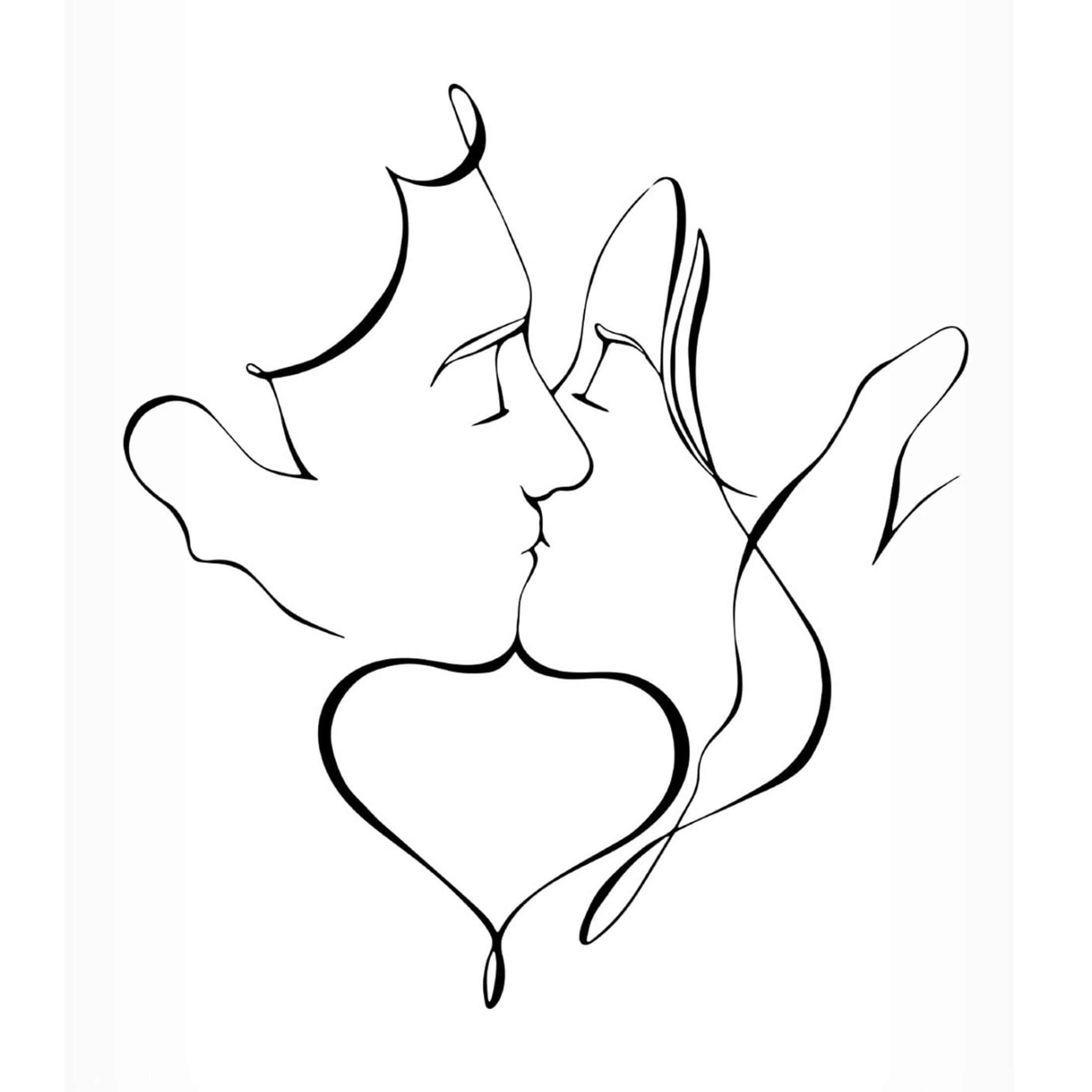 Canvas Wall Art - Pictufy Studio Ii 'The Kiss' Wall Art for Living Room, Bedroom, or Office Décor by Trademark Fine Art - 12 x 19 Inches