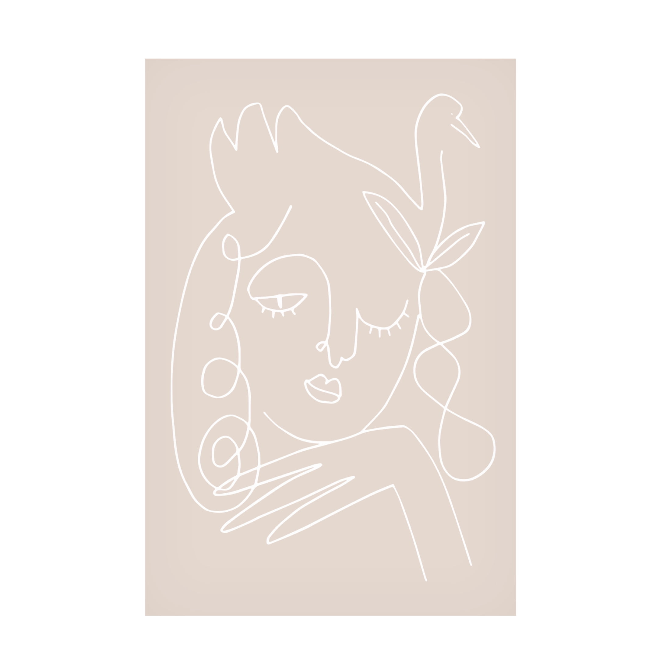 Canvas Wall Art - Pictufy Studio Ii 'The Swan Beige' Wall Art for Living Room, Bedroom, or Office Décor by Trademark Fine Art - 12 x 19 Inches