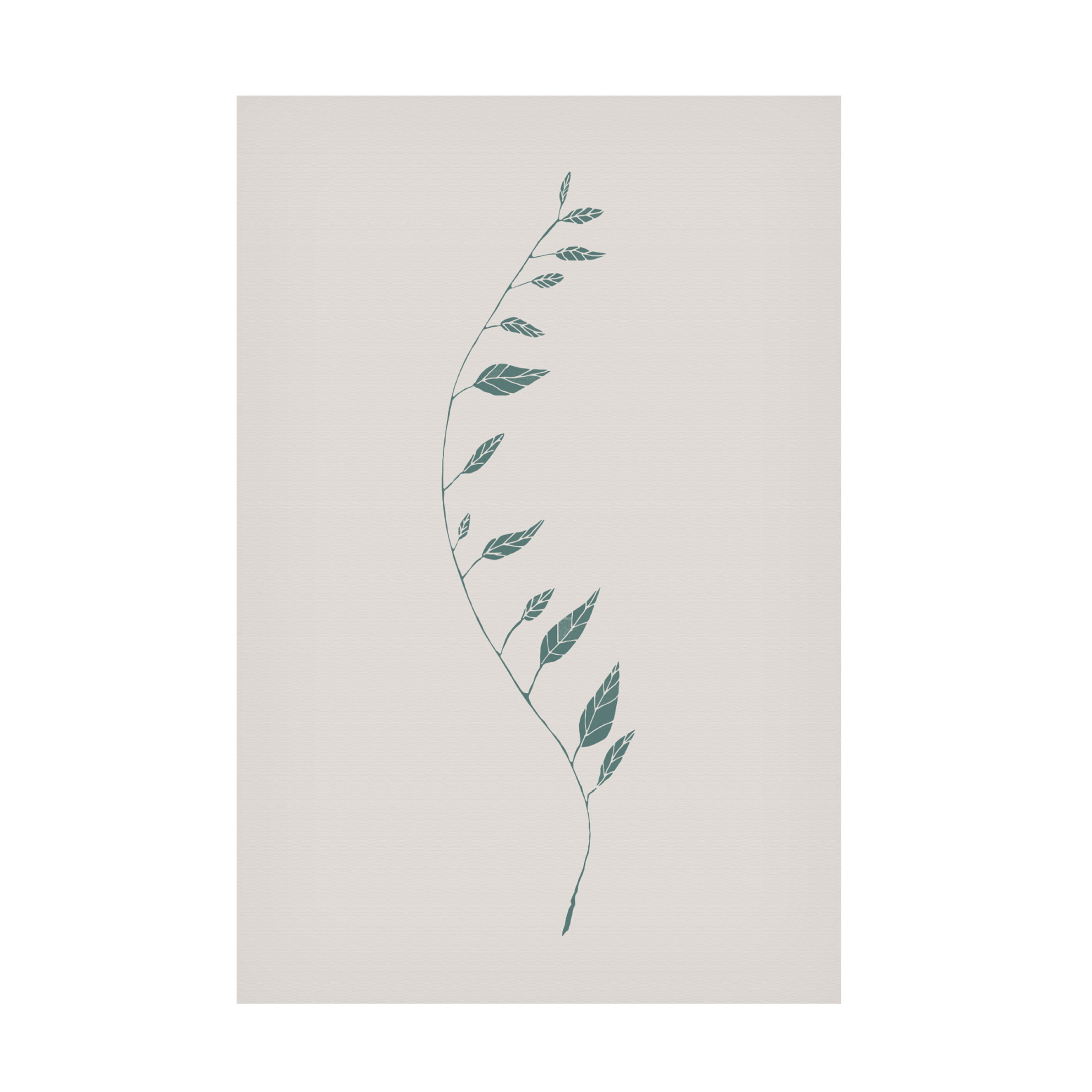 Canvas Wall Art - Pictufy Studio Ii 'Wavy Branch Green' Wall Art for Living Room, Bedroom, or Office Décor by Trademark Fine Art - 30 x 47 Inches