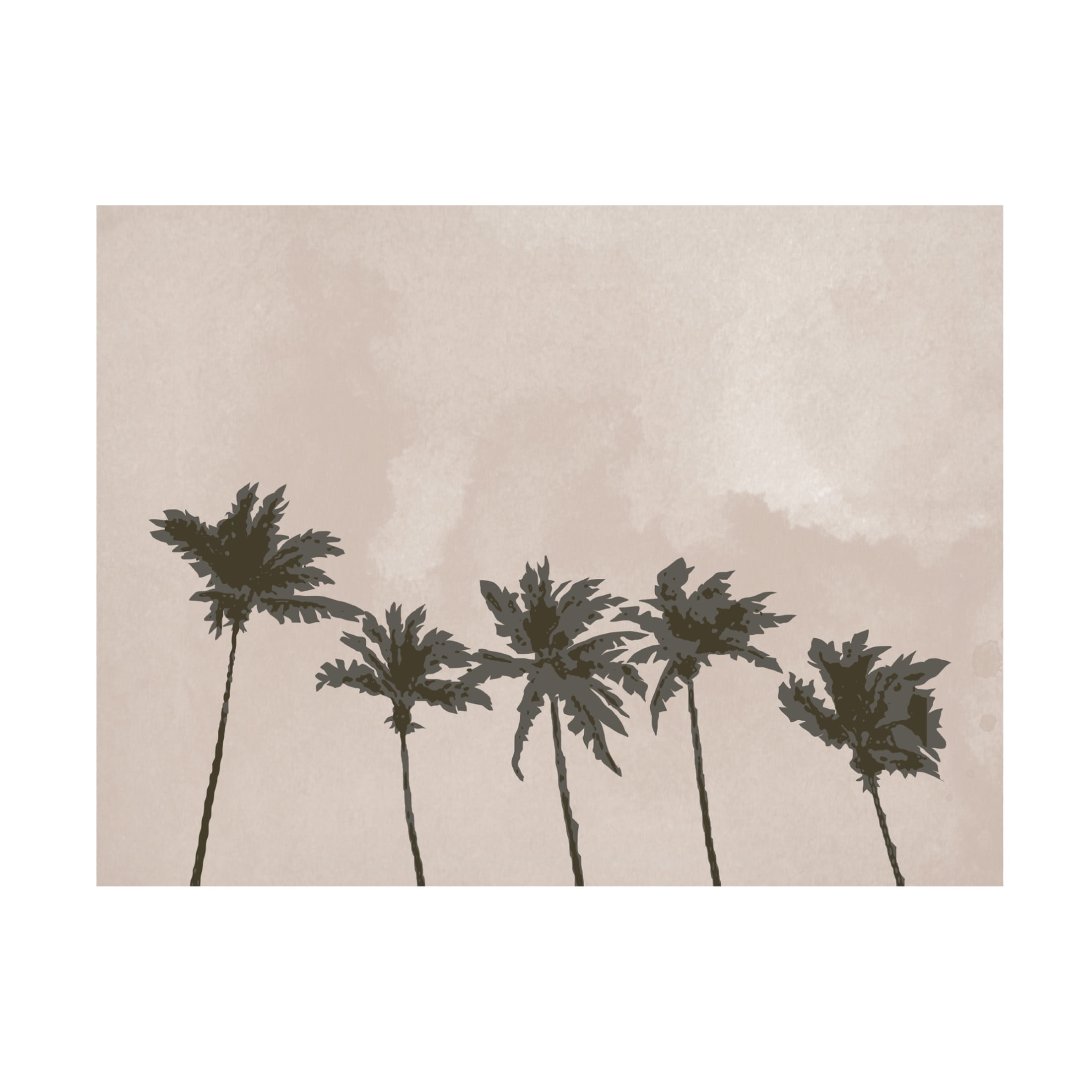 Canvas Wall Art - Pictufy Studio Ii 'Windy Palm Trees' Wall Art for Living Room, Bedroom, or Office Décor by Trademark Fine Art - 24 x 18 Inches