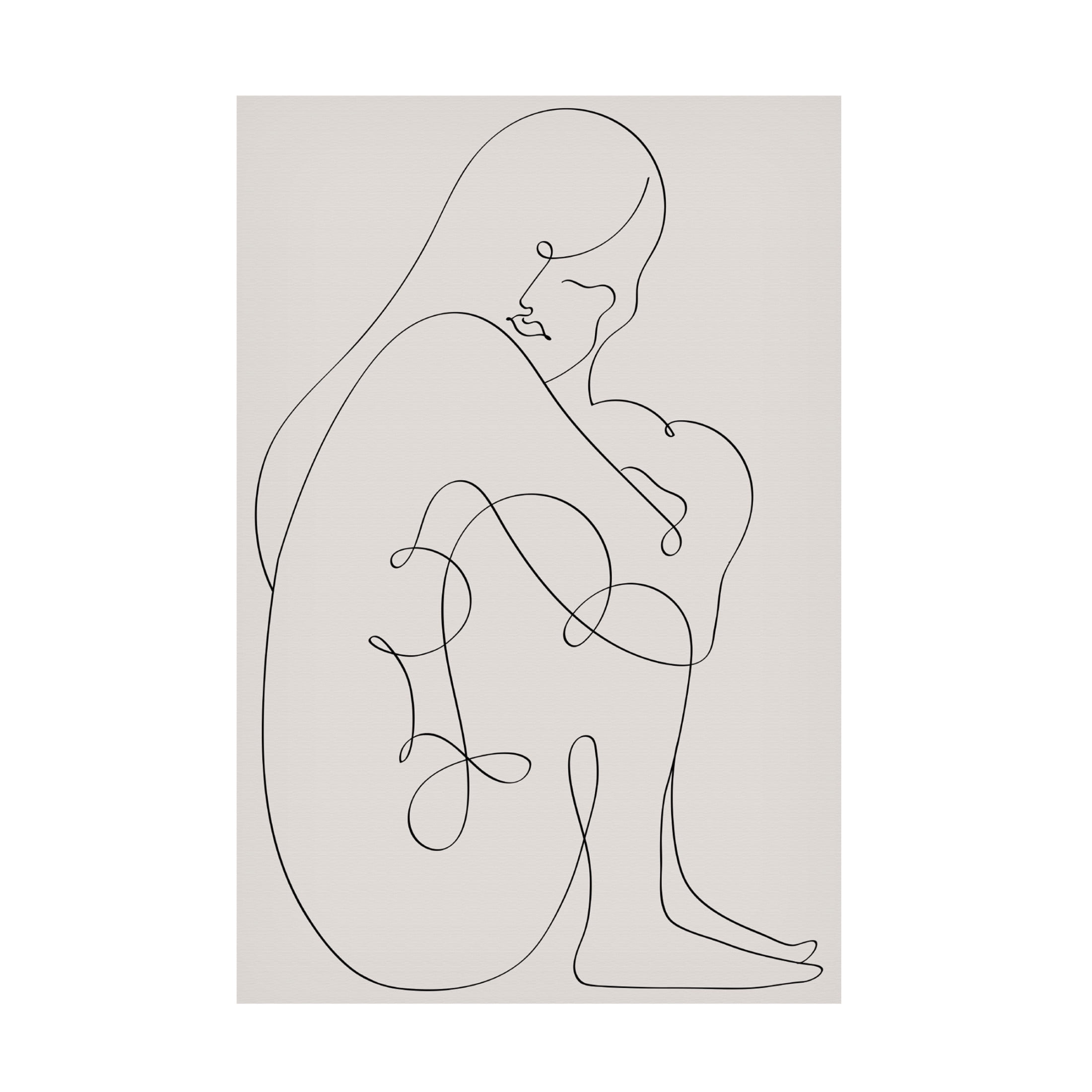 Canvas Wall Art - Pictufy Studio Ii 'Woman Lines Black' Wall Art for Living Room, Bedroom, or Office Décor by Trademark Fine Art - 22 x 32 Inches
